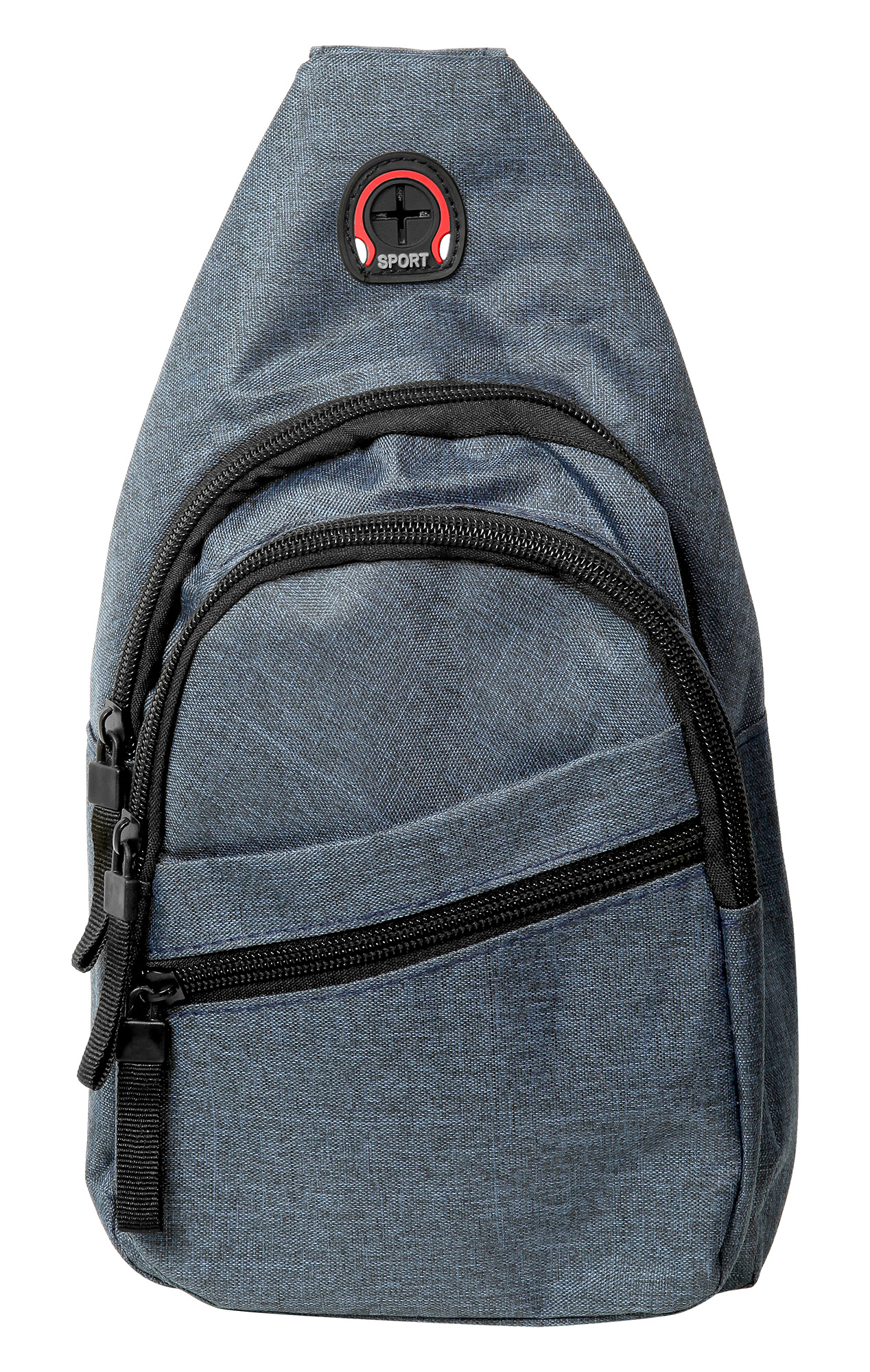 Brusttasche aus Textil mit verstellbaren Gurt, blau