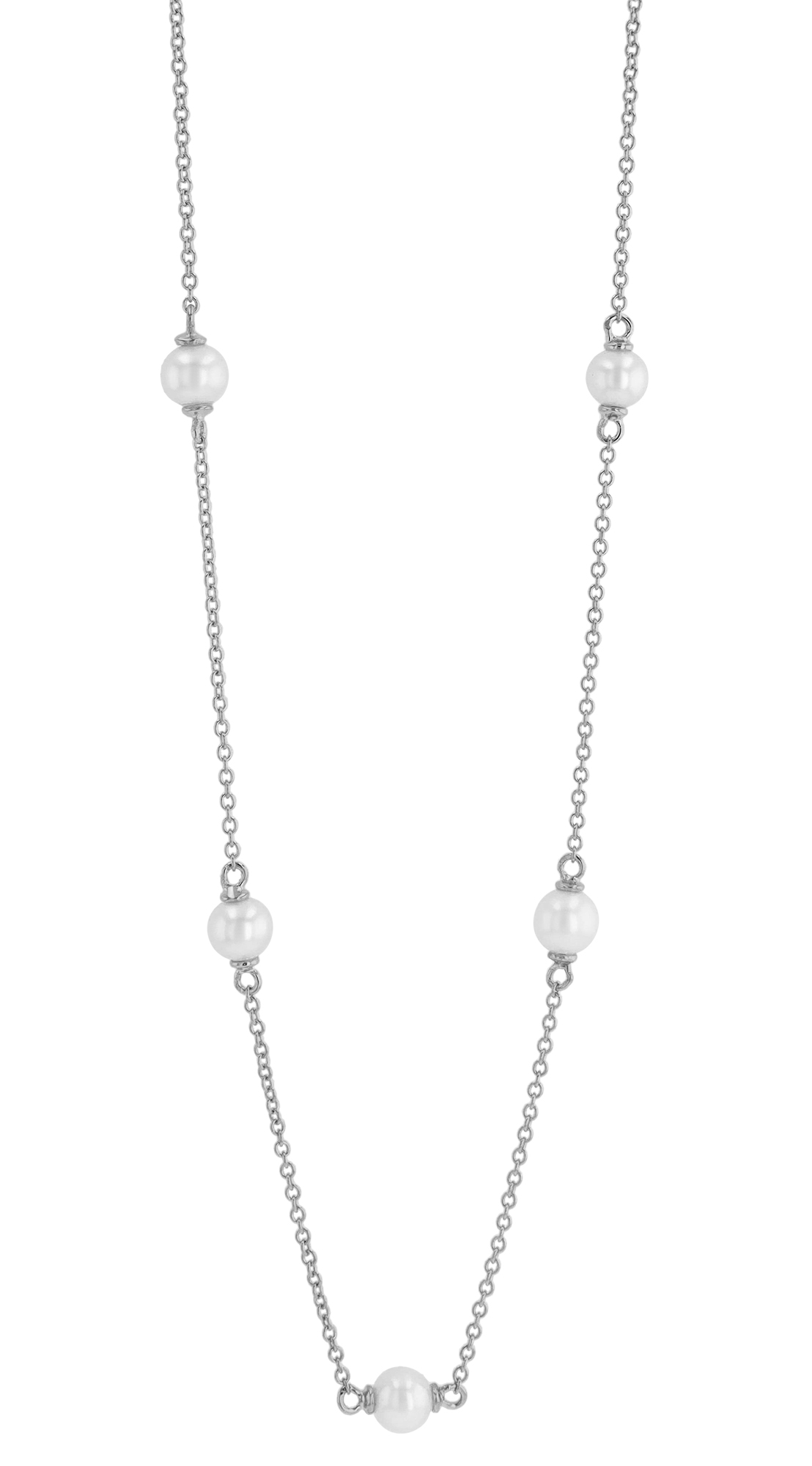 Sif Jakobs Jewellery 925/- Echt Silber Kette mit Perle "Padua Cinque", rhodiniert, 45 cm (kürzbar)
