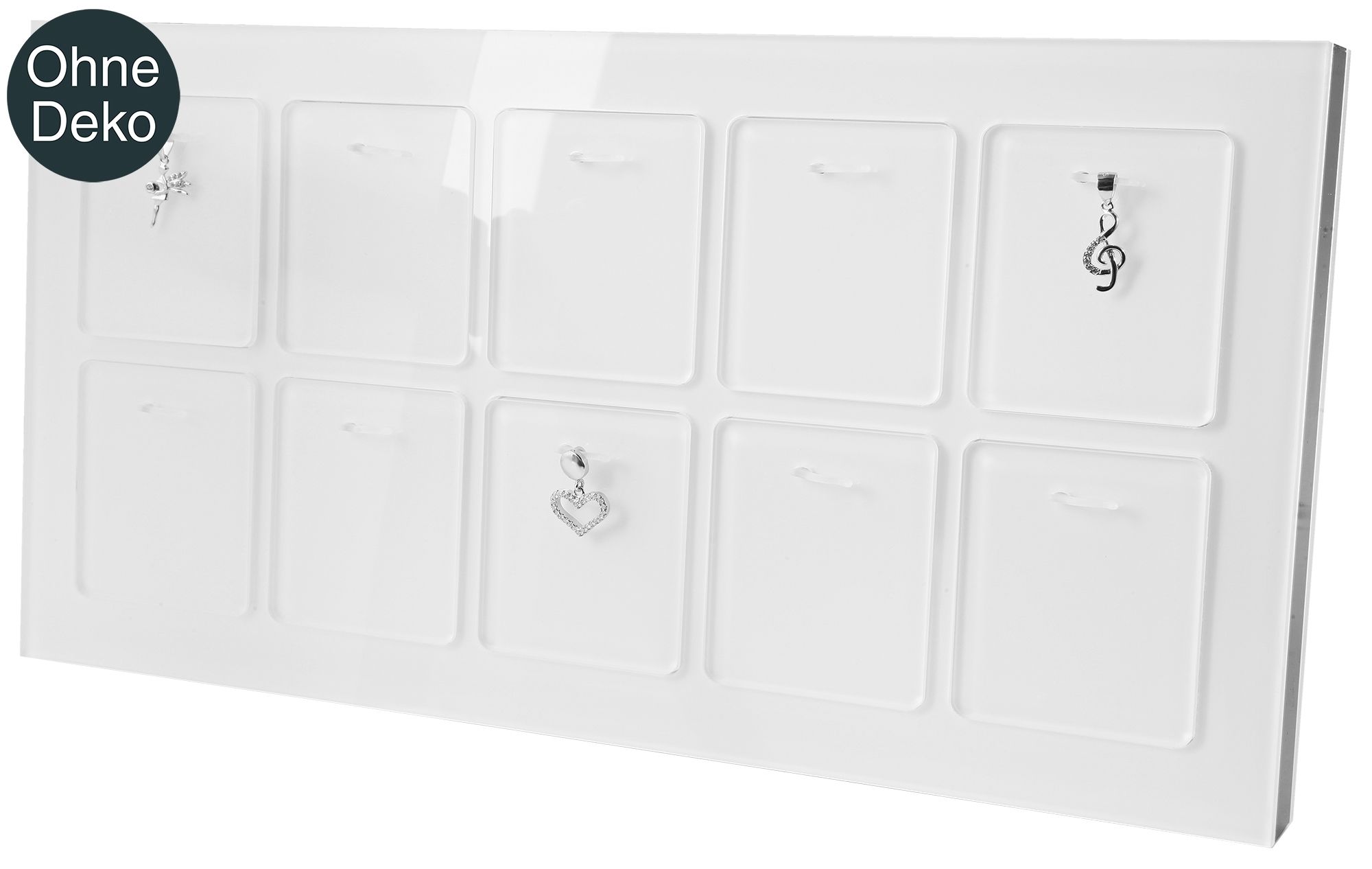 Schmuckdisplay für Anhänger, weiß, 27,5 cm x 14 cm x 2,5 cm
