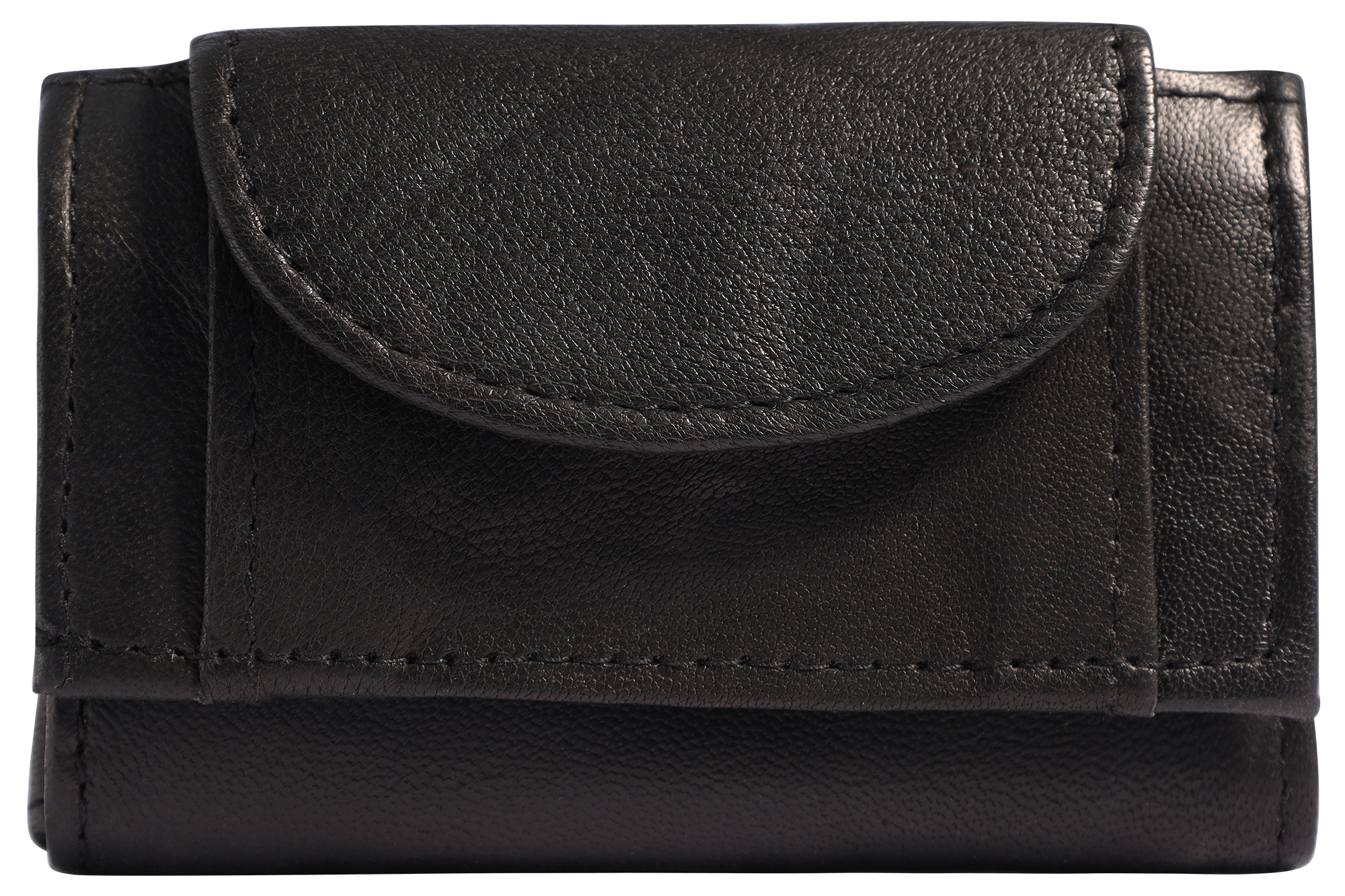 Excellanc Echtleder Mini-Geldbörse (Schlüsselfach), schwarz/bordeaux