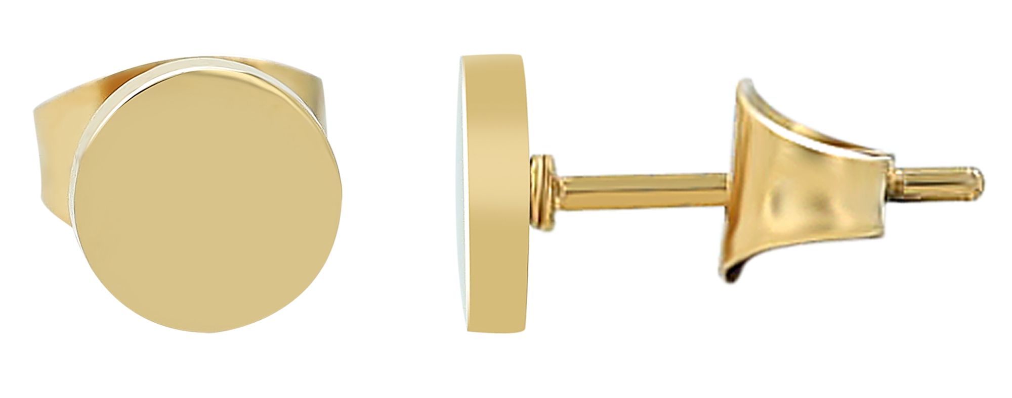 Akzent Ohrstecker "Fable" aus Edelstahl, rund, Ø 6 mm, goldfarben