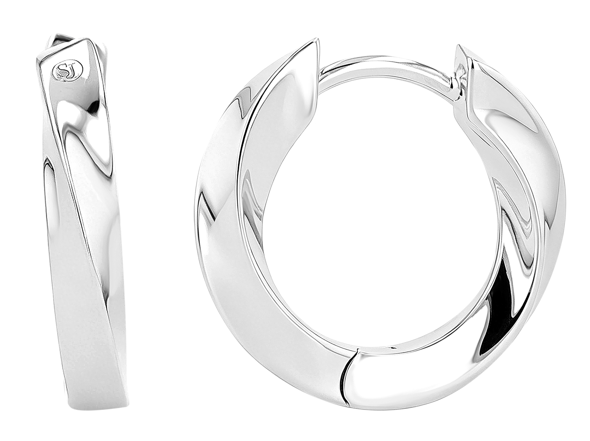 Sif Jakobs Jewellery 925/- Echt Silber Creolen "Ferrara Piccolo Pianura" Ø 10 mm, rhod.