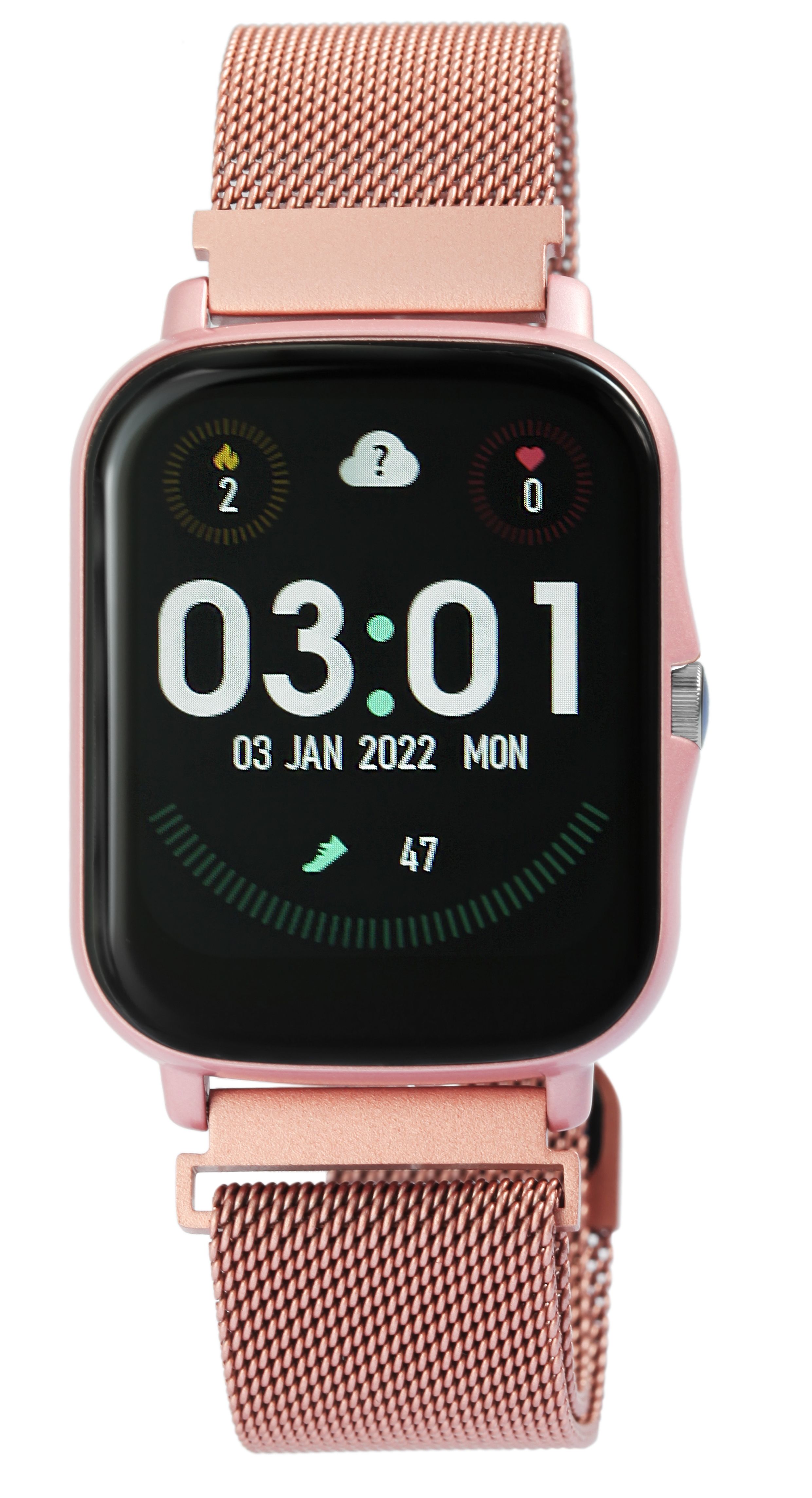 TimeTech Smartwatch mit Mesharmband, rosa
