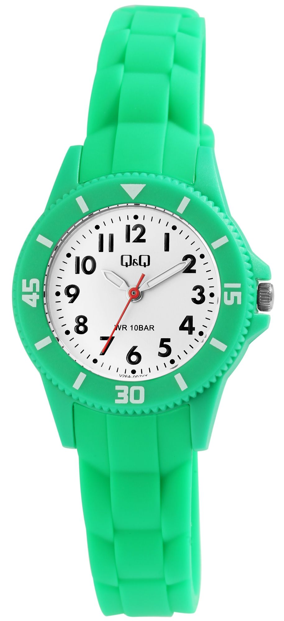 Q&Q Kinder-/Jugenduhr mit Silikonarmband, 10 ATM, grün