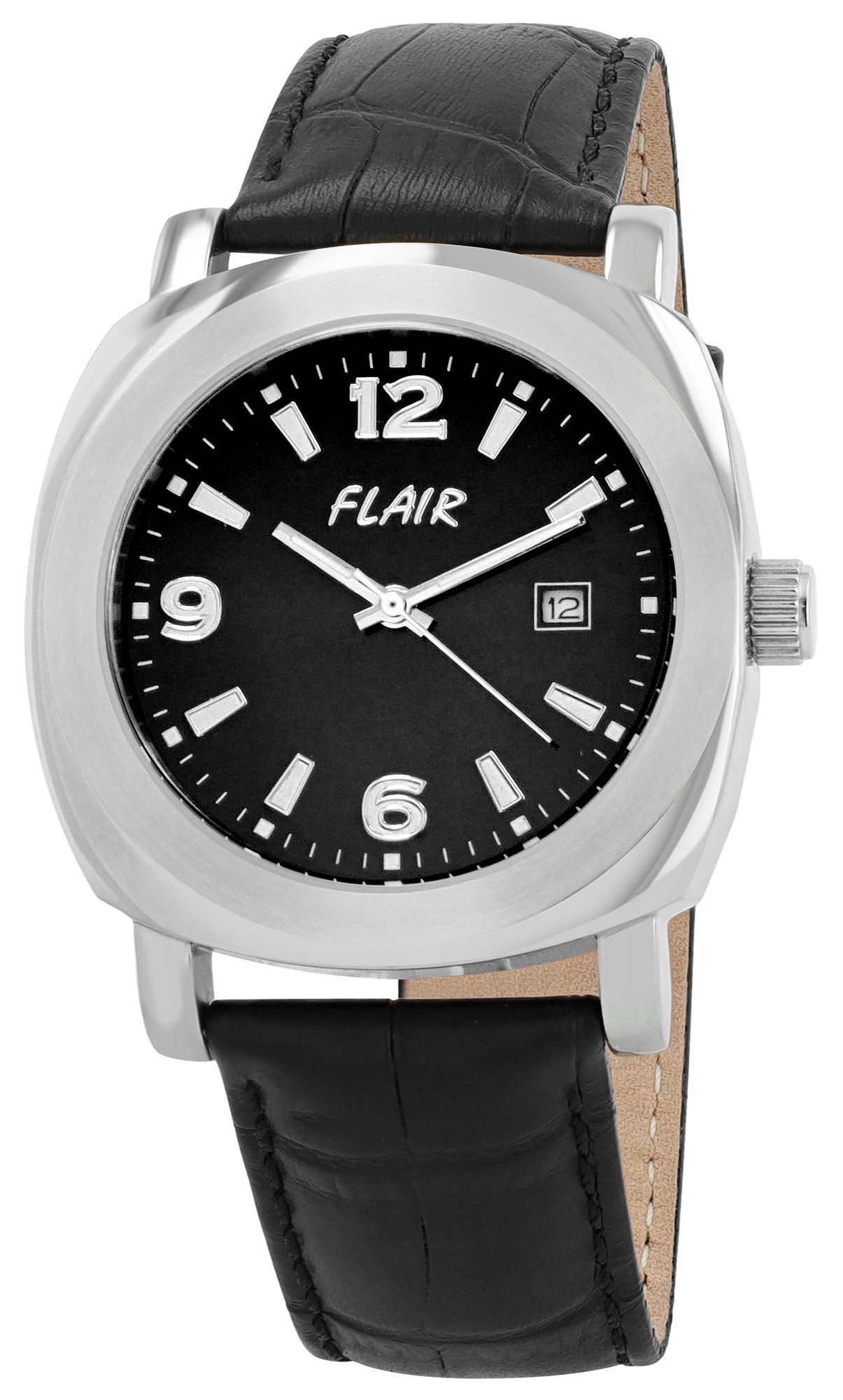 Flair Herrenuhr mit Echtlederarmband (Kroko-Optik)