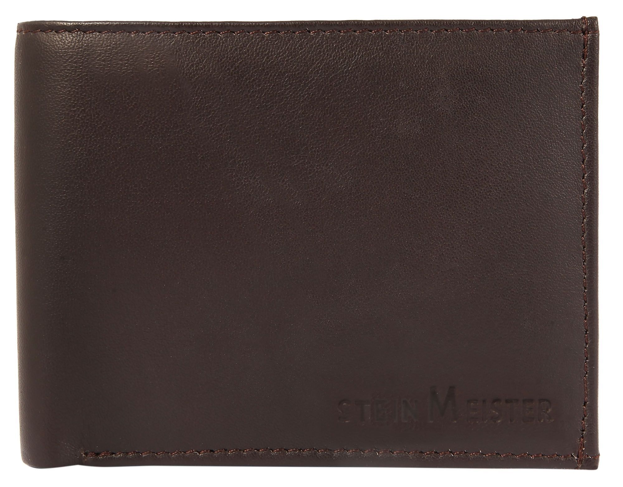 Steinmeister Geldbörse aus Echtleder, Querformat, braun