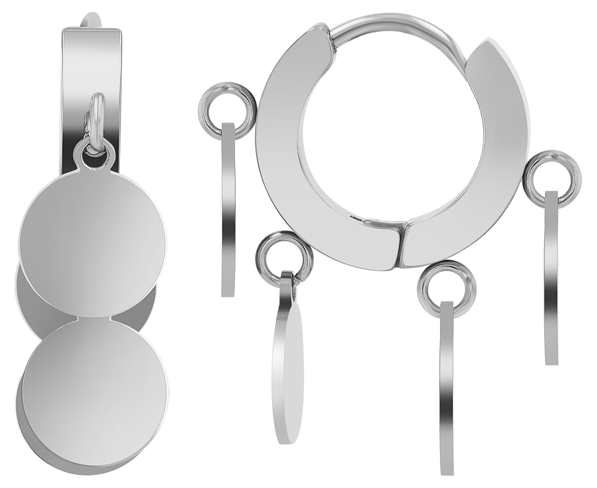 "Viatrix" Creole aus Edelstahl mit Anhänger