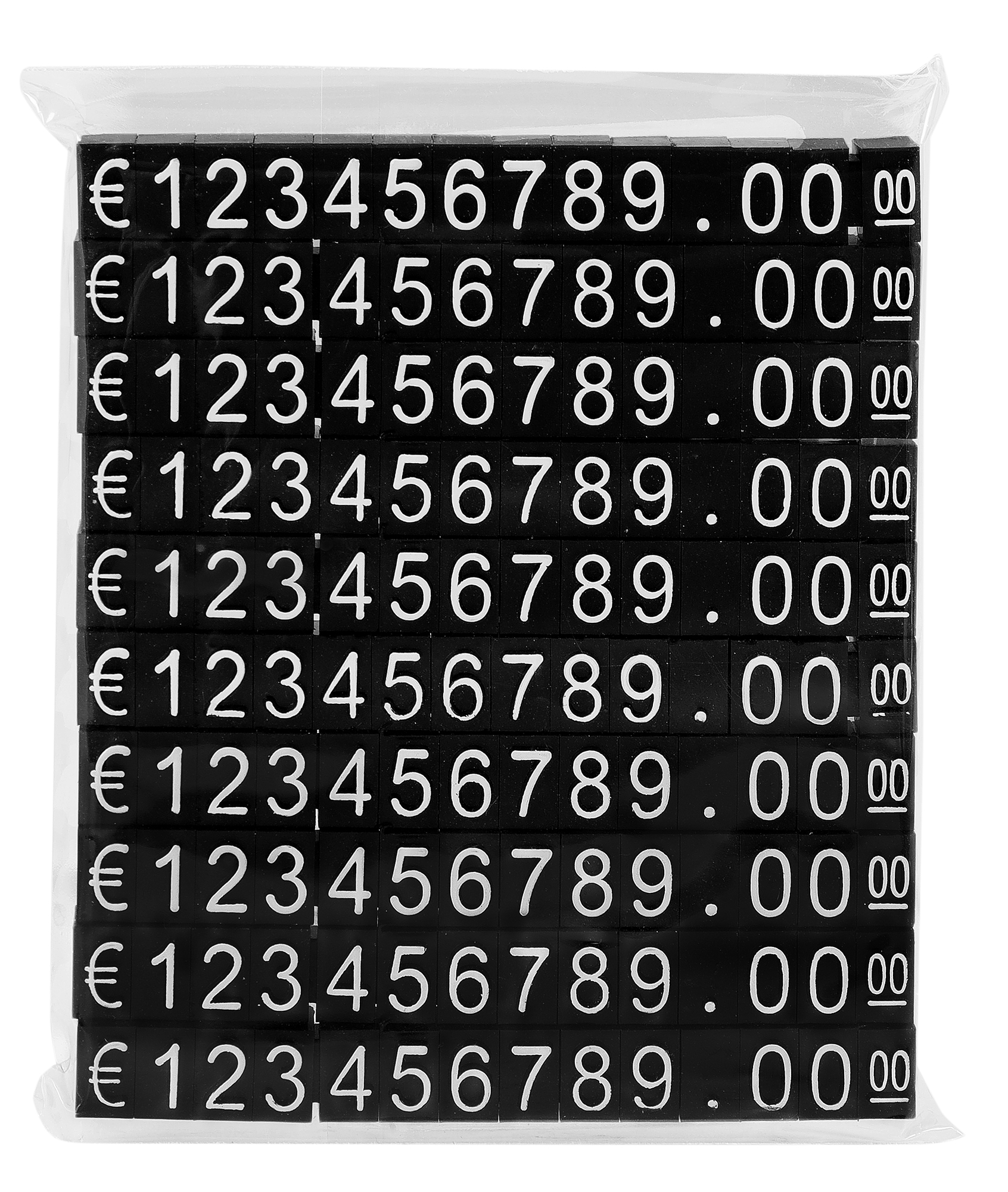 Preiswürfel (Preisschilder) zum Zusammenstecken, 10er Set, schwarz