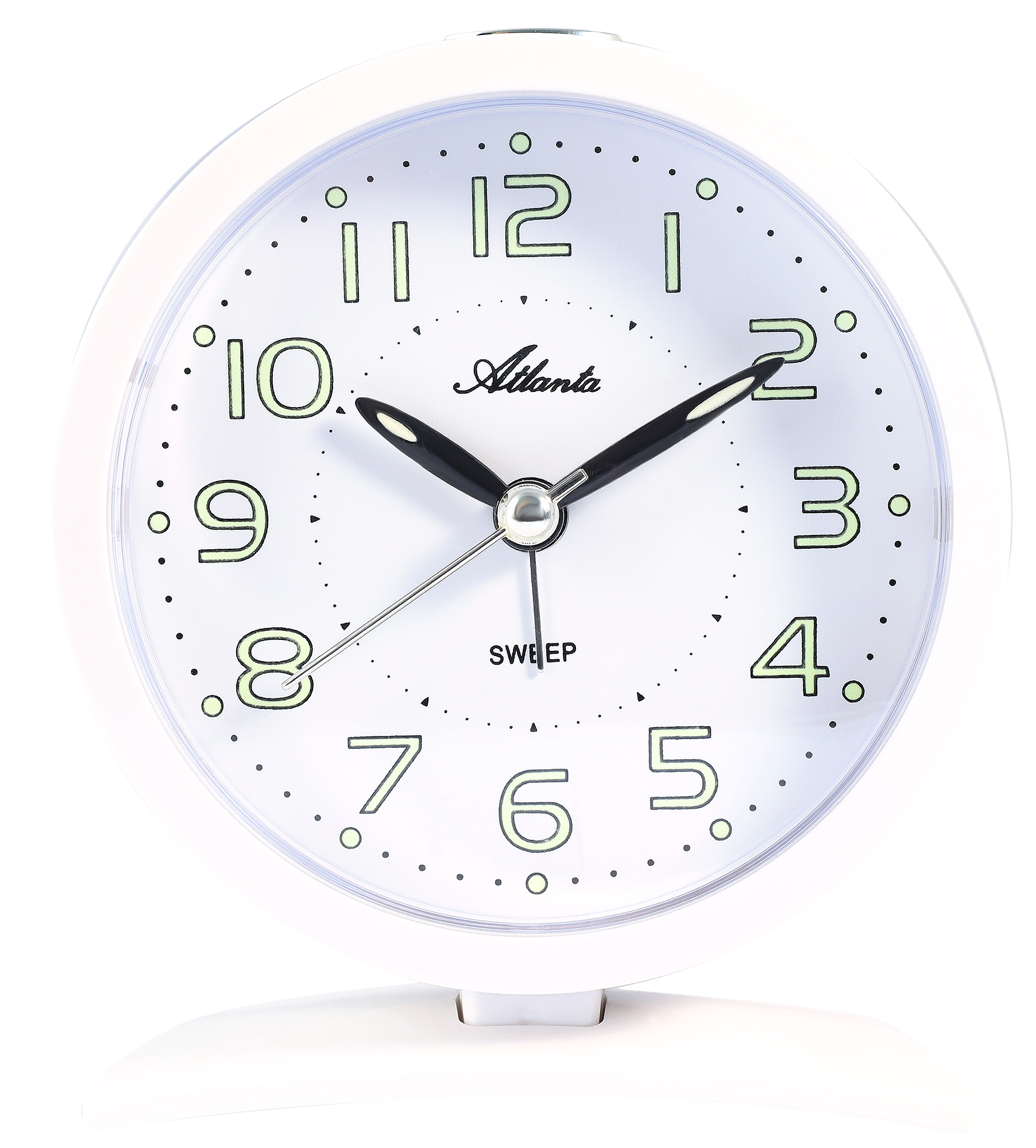 Atlanta Quarz-Wecker (Leisegang/ Licht/ Snooze), Weiß
