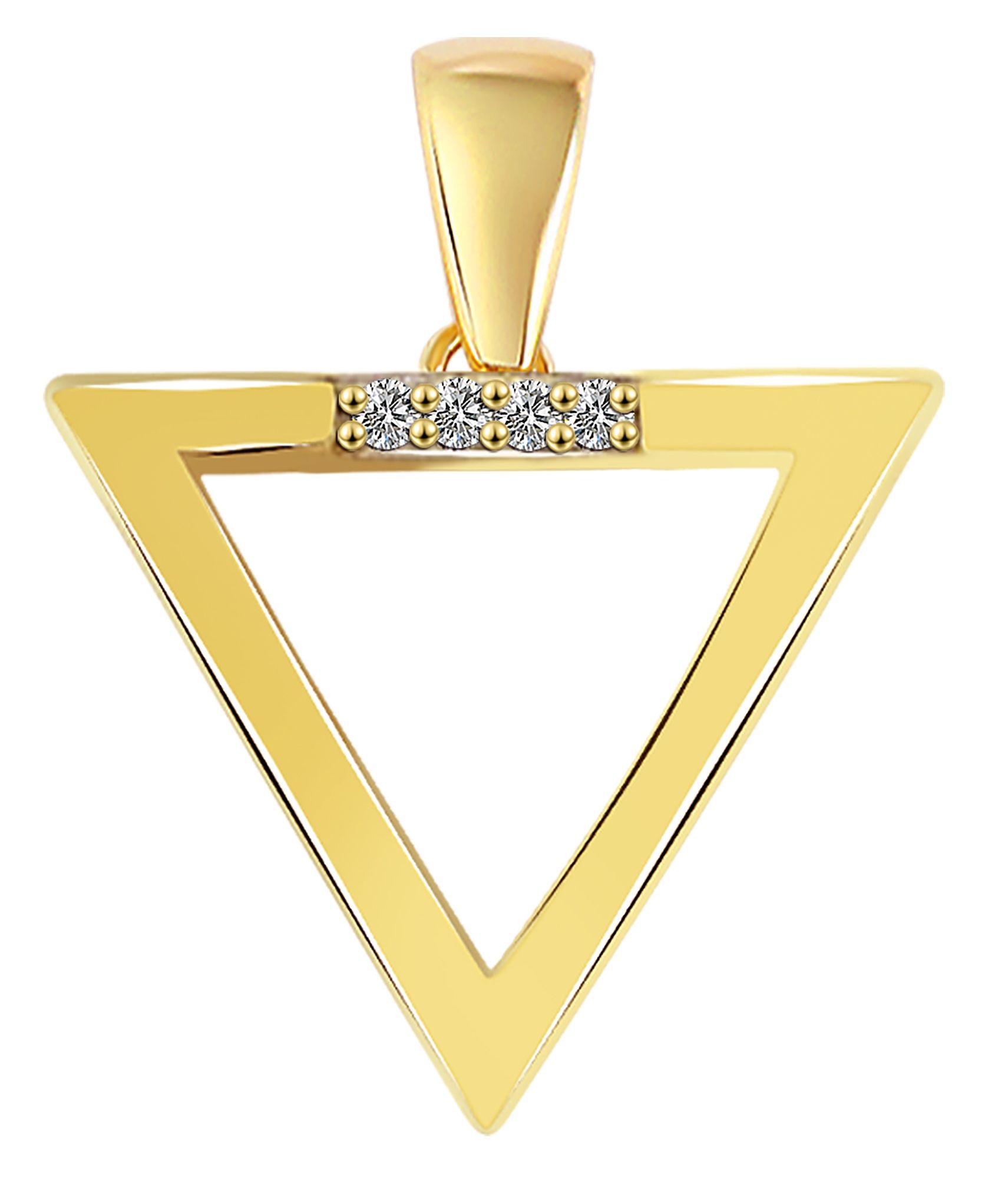 333/- Gold Anhänger "Dilara" ohne Kette, Dreieck, Zirkoniabesatz, Gelbgold, 8 Karat
