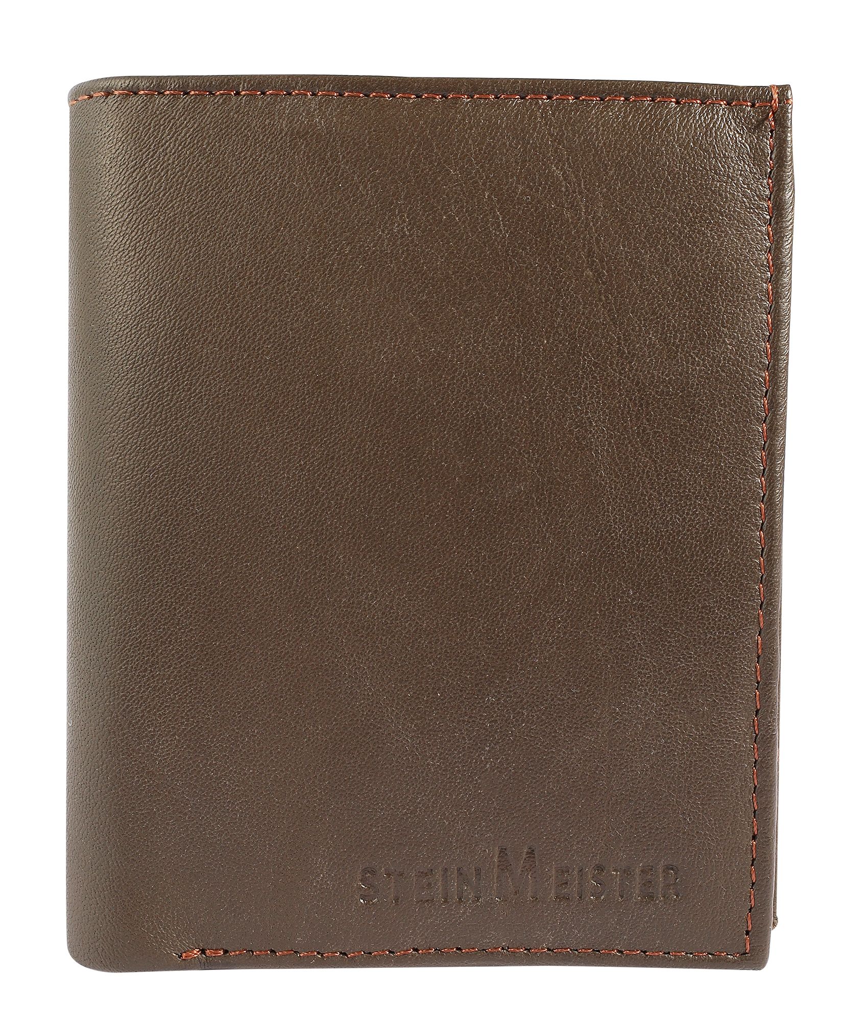 Steinmeister Herren Geldbörse aus Echtleder, Hochformat, braun