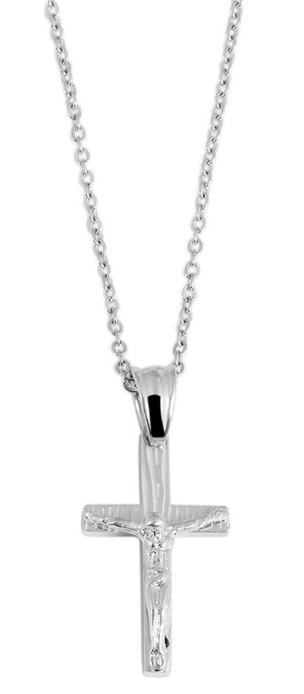 Akzent Ankerkette, Kreuzanhänger, Edelstahl, silberfarben