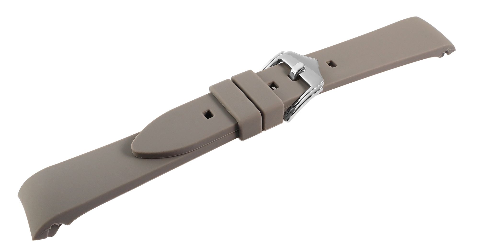 Silikon Uhrenarmband, Dornschließe, grau, 18 mm