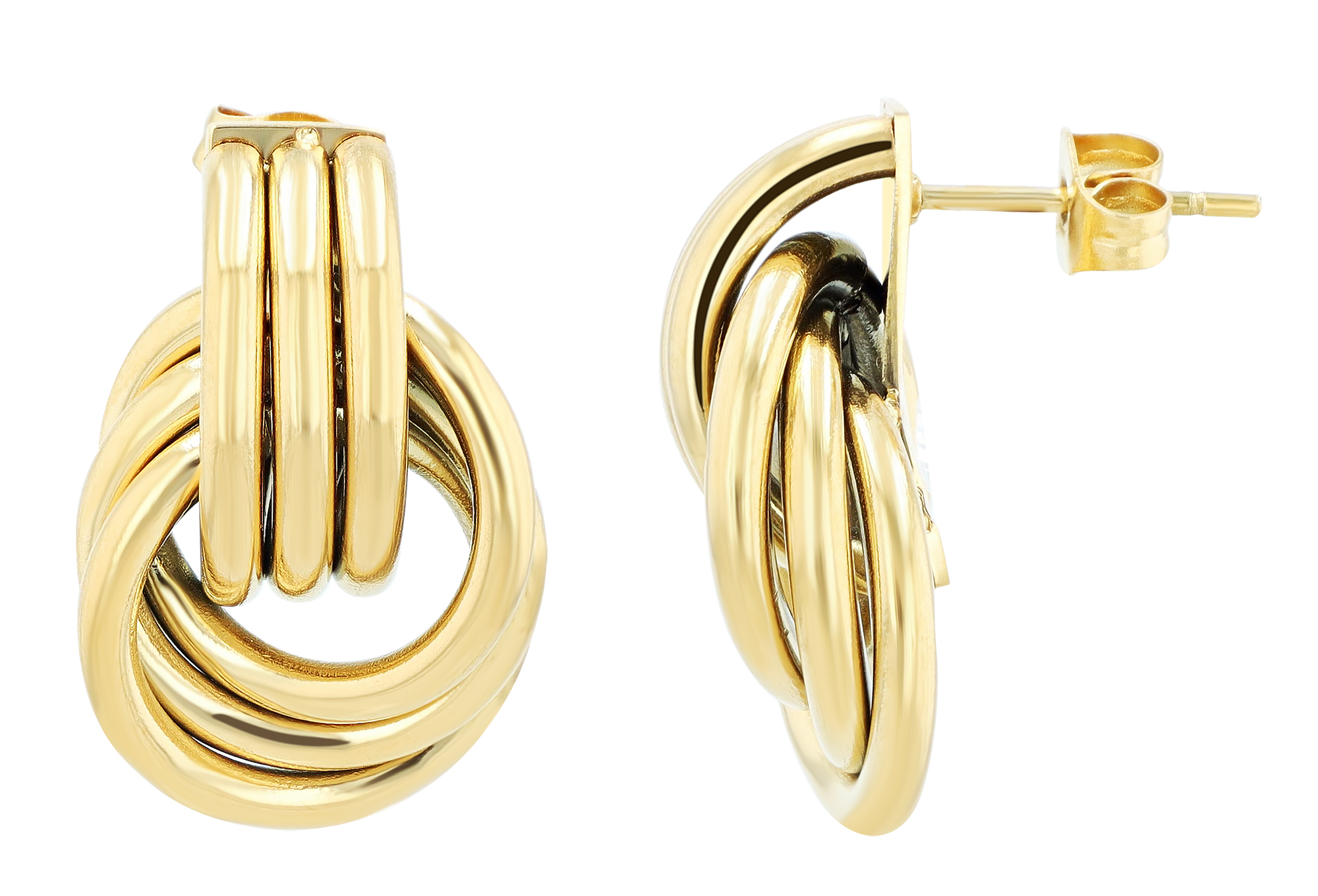 "Luisa" Edelstahl Ohrstecker, goldfarben, verschlungene Ring-Form