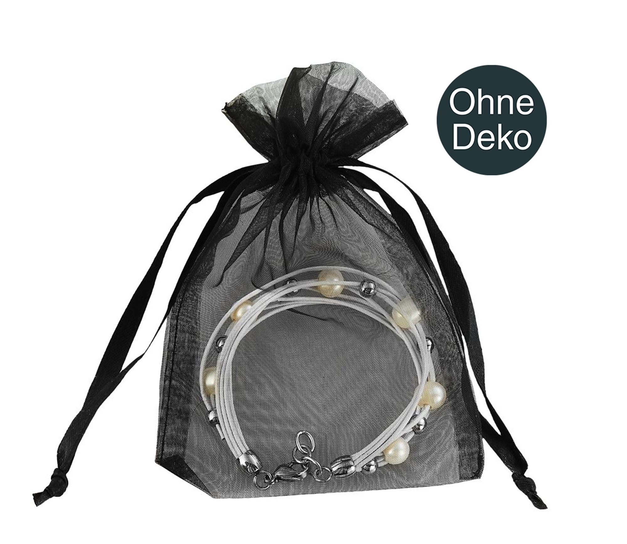 Organza Beutel, schwarz, VE 50