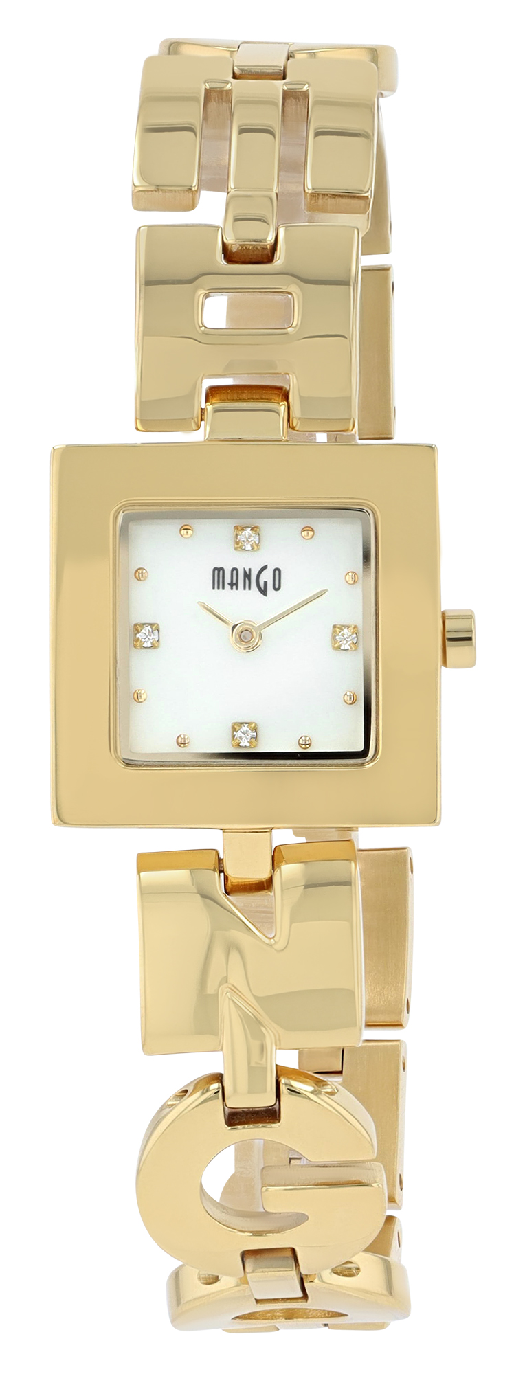 Mango Damenuhr, Edelstahl 316L, 30 x 23 mm, goldfarben/ Perlmutt