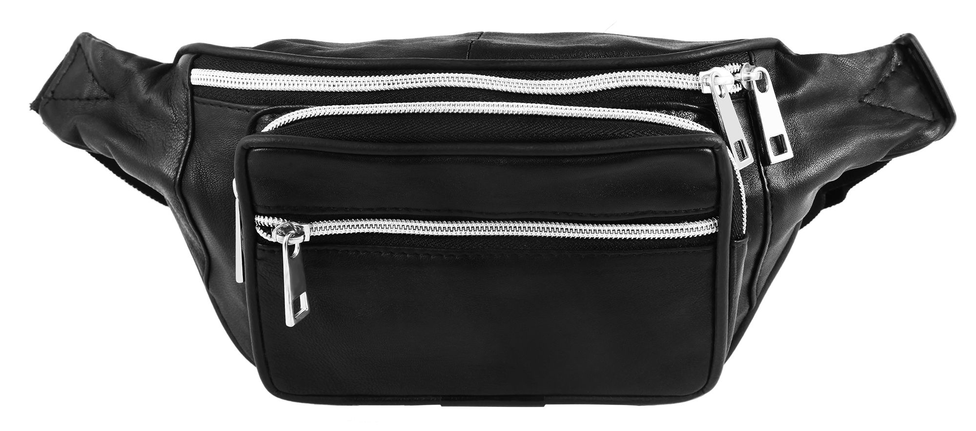 Steinmeister Hüfttasche/ Bauchtasche aus Echtleder, schwarz
