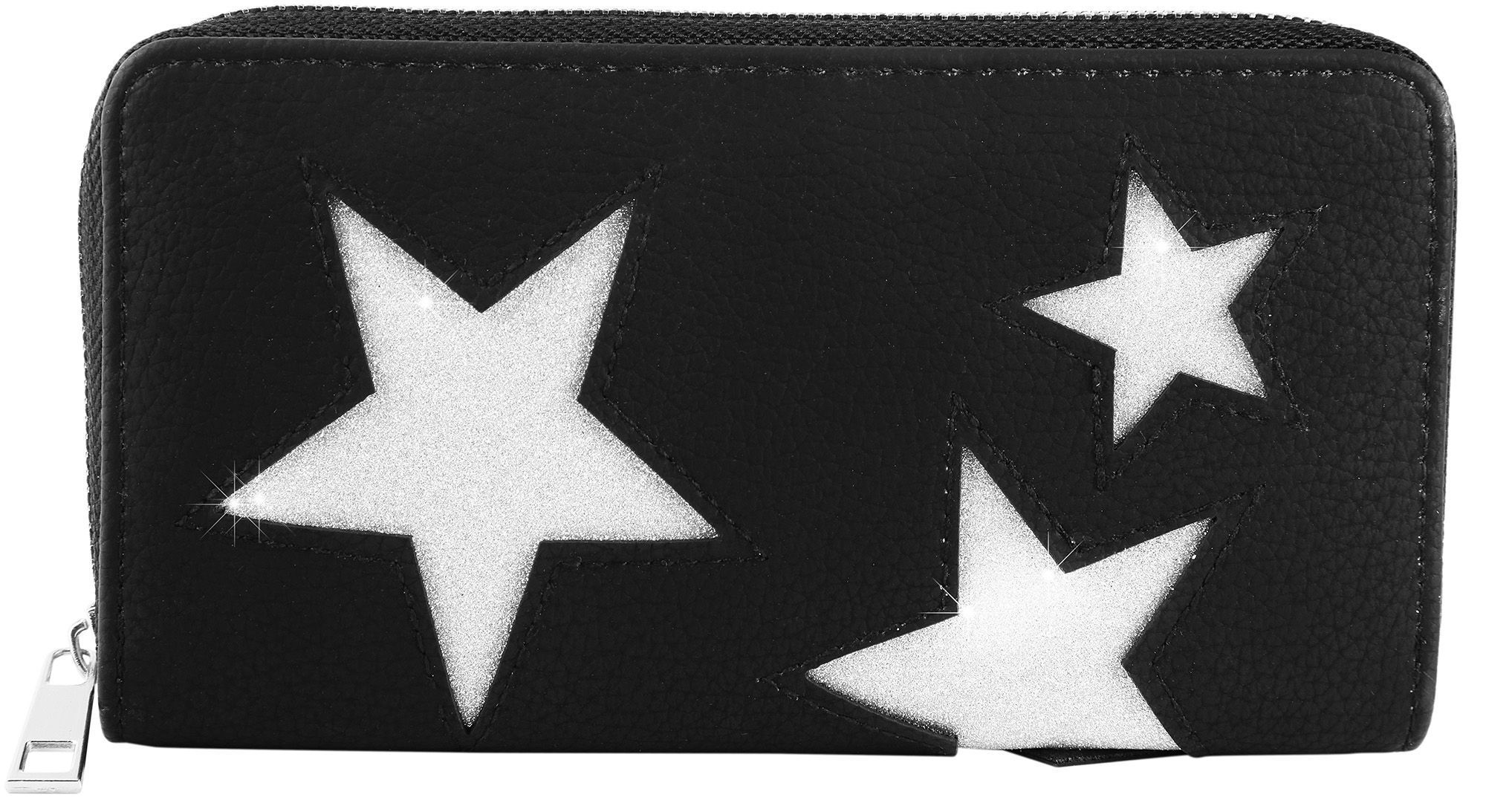 Cham Cham Damen Geldbörse aus Lederimitat in schwarz. Format 19 x 10 cm.