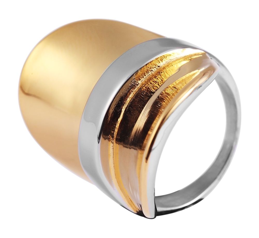 "Nihal", Edelstahl Damenring, bicolor goldfarben/silberfarben 56-62