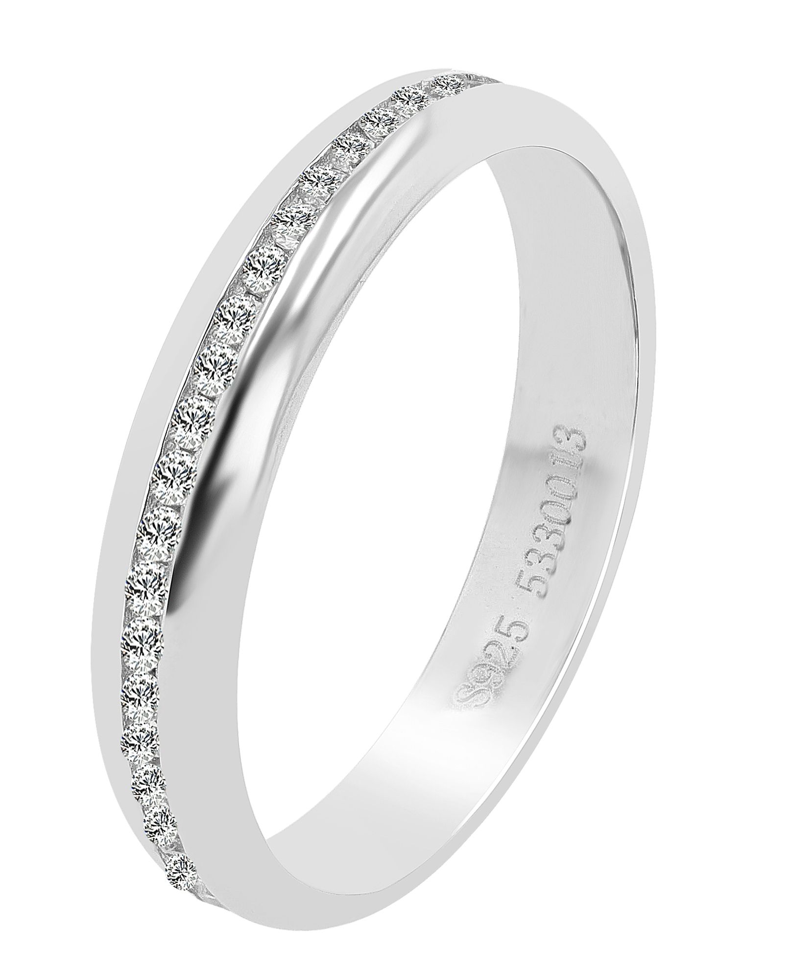 925 Echt Silber Ring, Zirkonia gefasst, 925/rhodiniert, Gr. 58