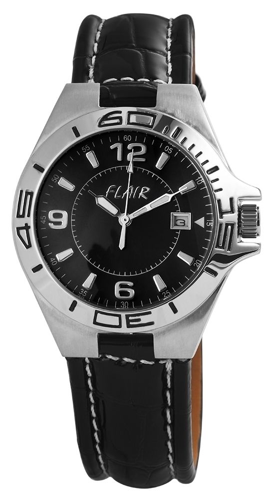 Flair Herrenuhr mit Echtlederarmband
