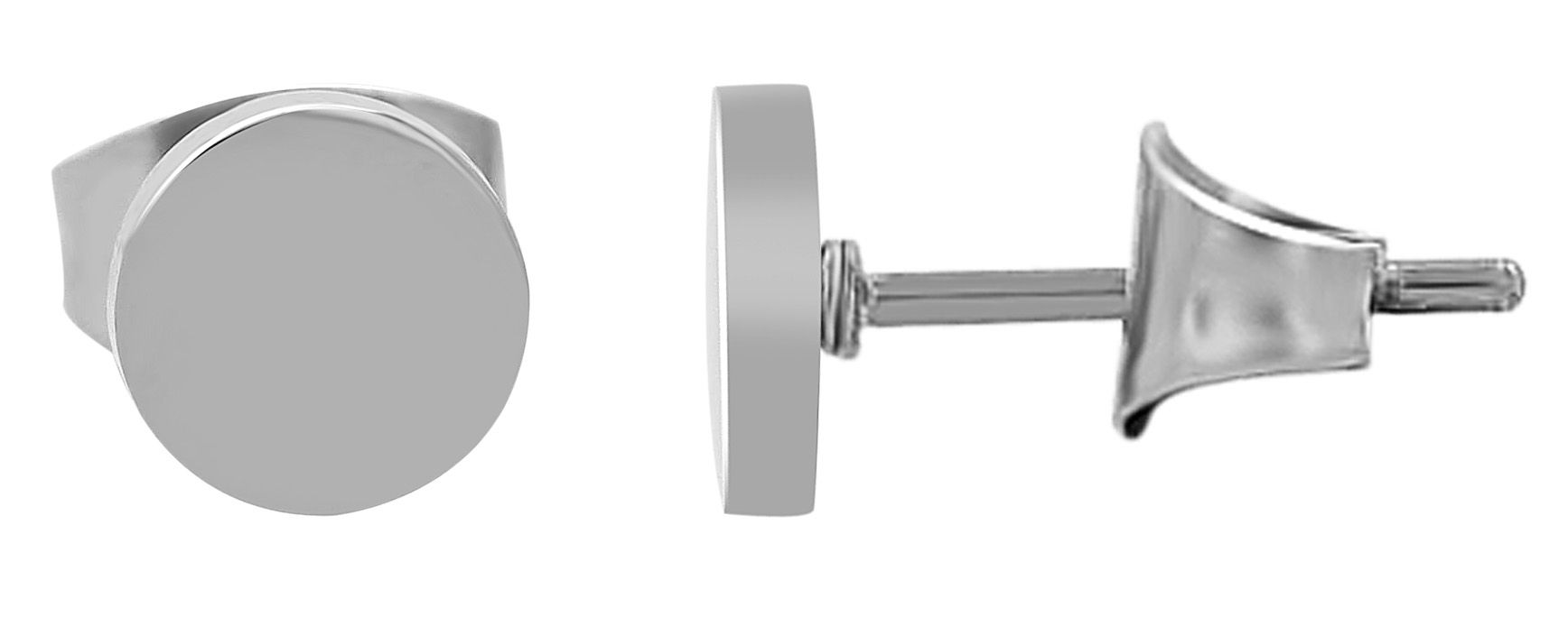 Akzent Ohrstecker "Fable" aus Edelstahl, rund, Ø 6 mm, silberfarben