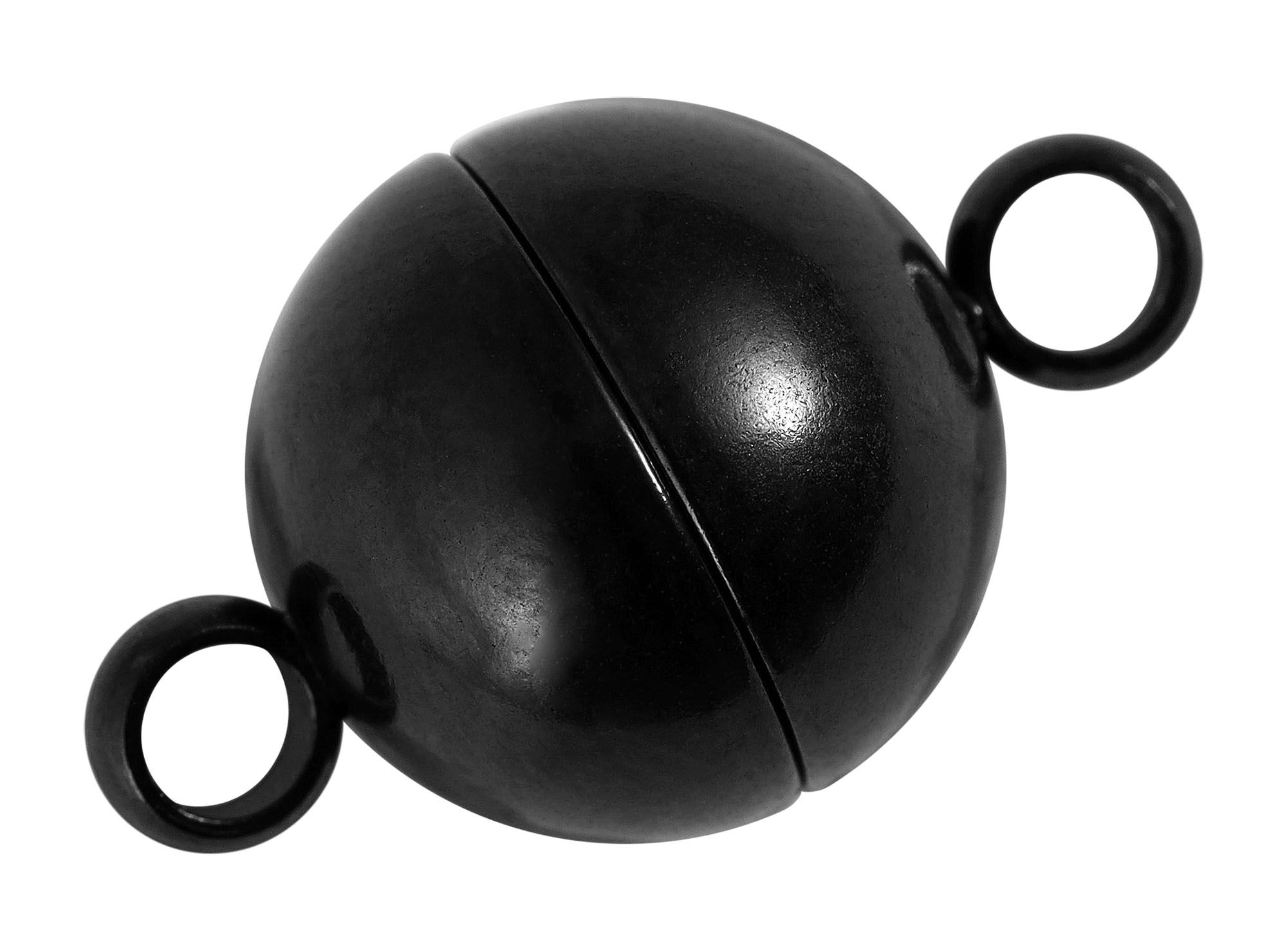 Magnetschließe aus Edelstahl, schwarz/ionenplattiert, Ø 6 mm