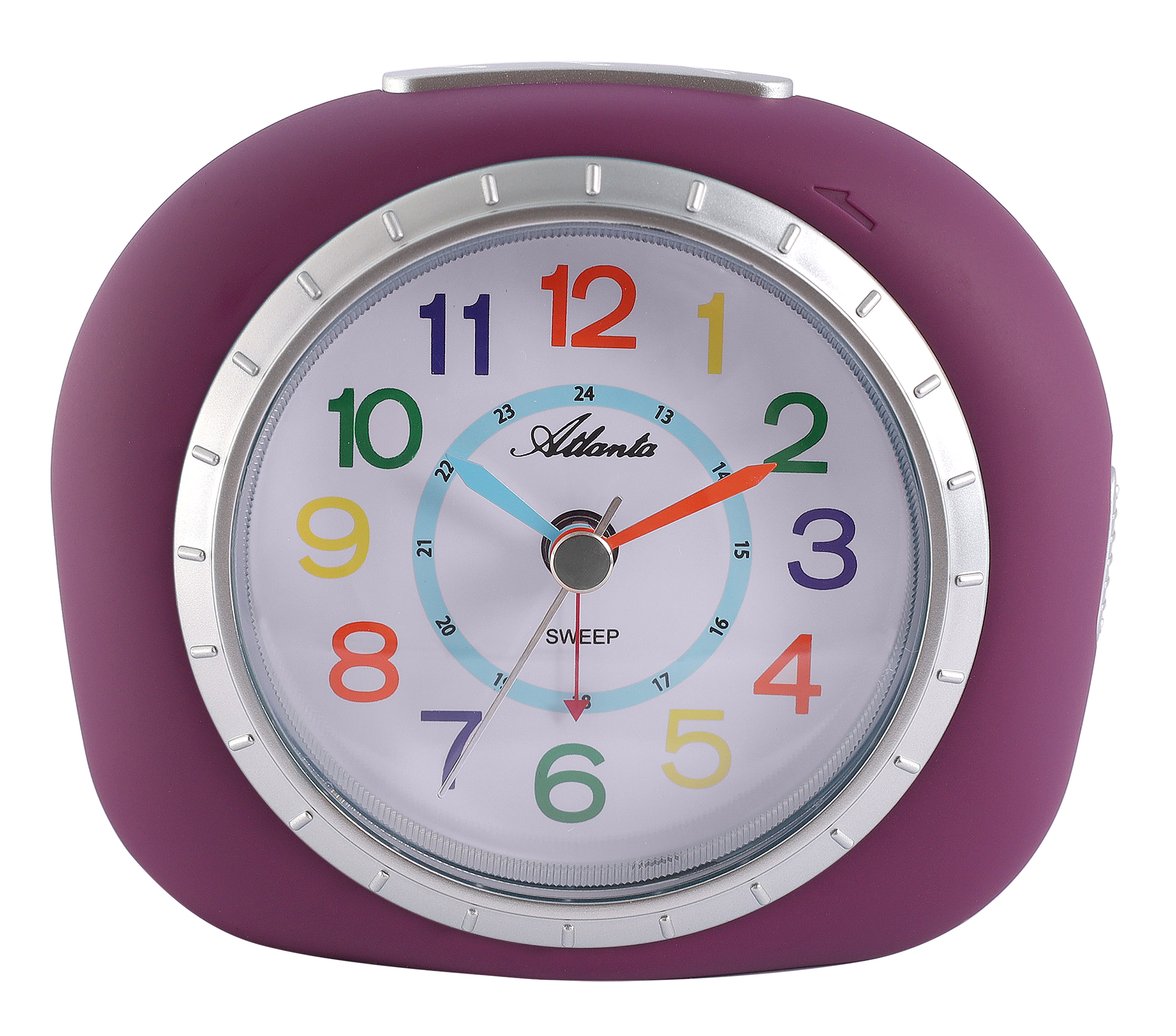 Atlanta Quarz-Wecker für Kinder (Leisegang/ Licht/ Snooze), lila