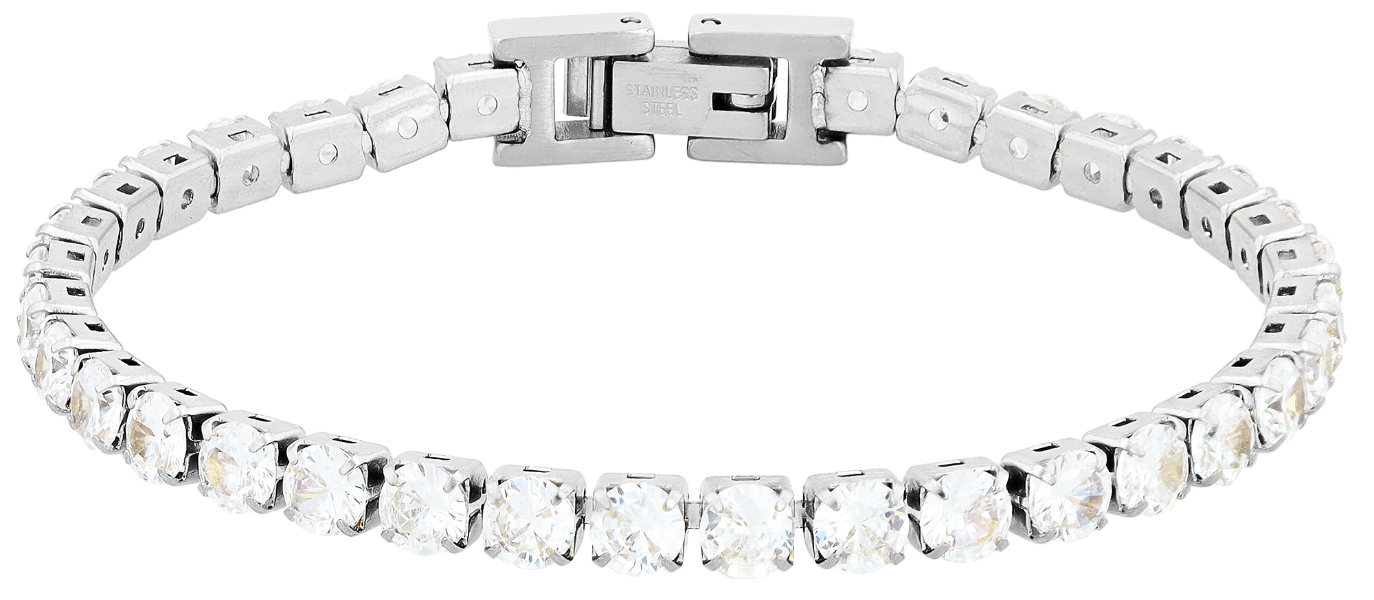 "Detta"Tennis-Armband Zirkonia, 16,5 + 2,5 cm, silberfarben