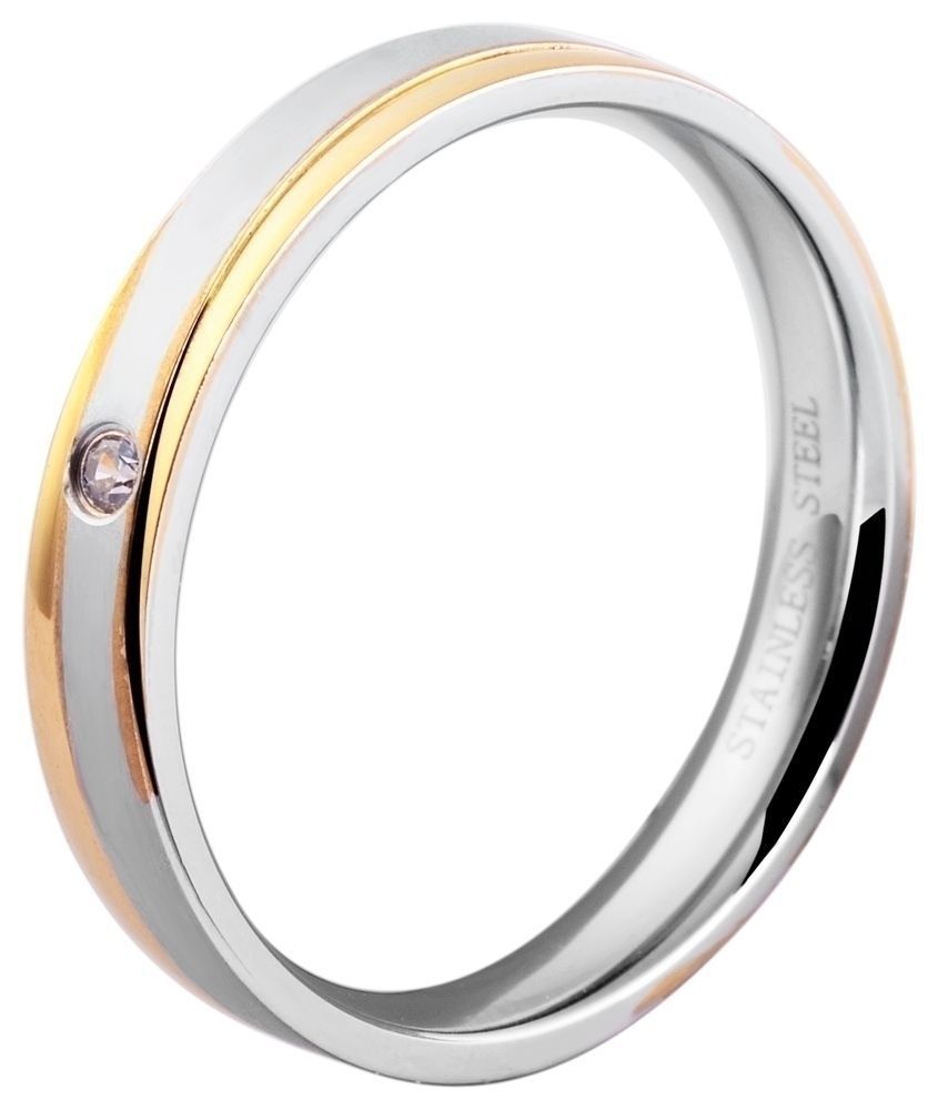 "Sensual Meaning" Damen-Partnerringe, Akzent, Edelstahl, Simili, bicolor (silberfarben/ goldfarben), Gr 54