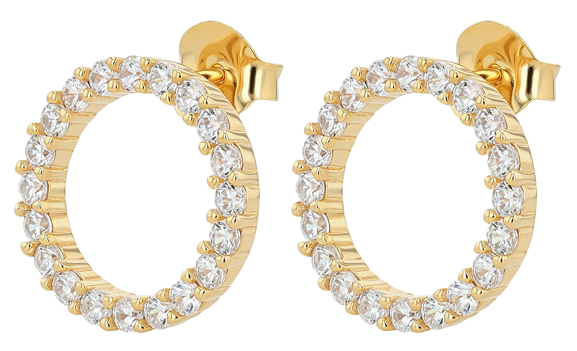 Sif Jakobs Jewellery 925/- Echt Silber Orstecker "Biella Uno" Ø 15 mm, Zirkonia, vgold.