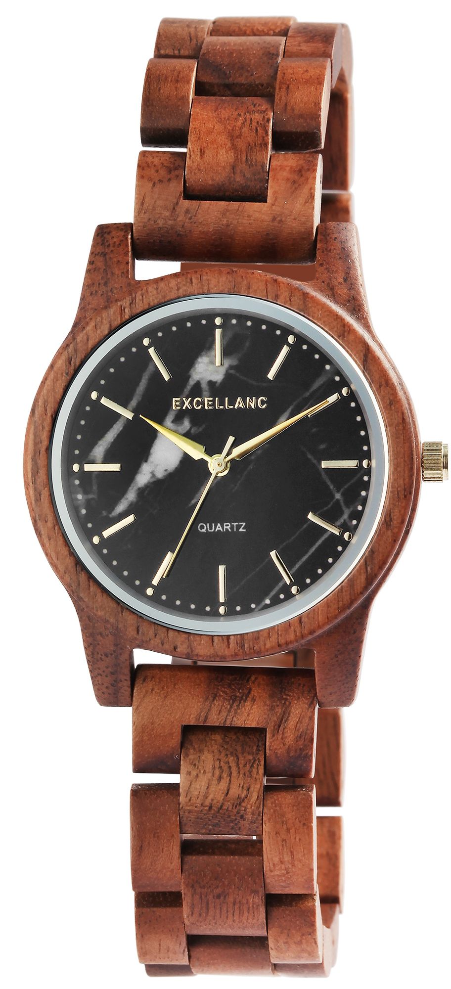 Excellanc Unisexarmbanduhr aus Walnussholz