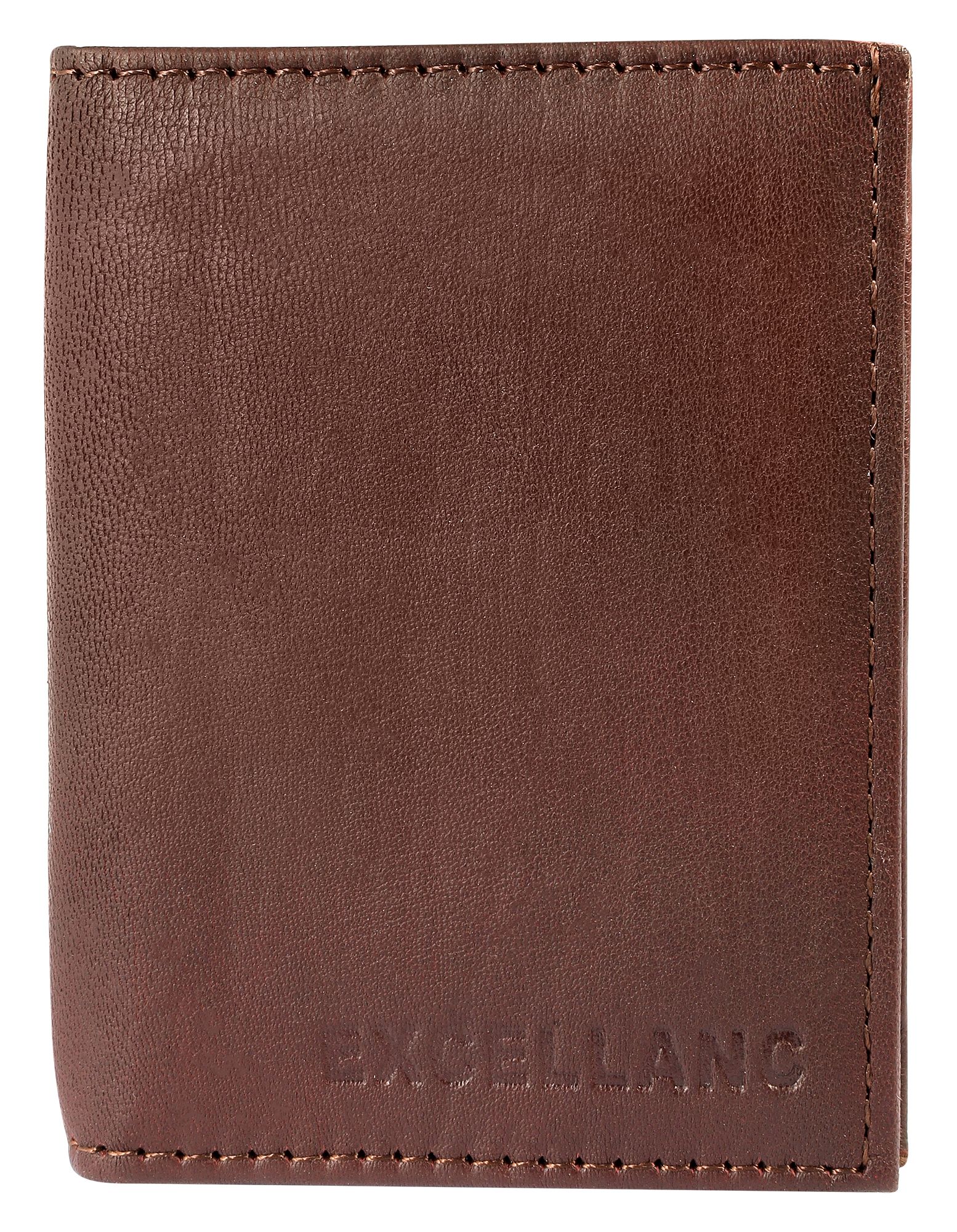 Excellanc Mini-Geldbörse aus Echtleder in dunkelbraun, Hochformat