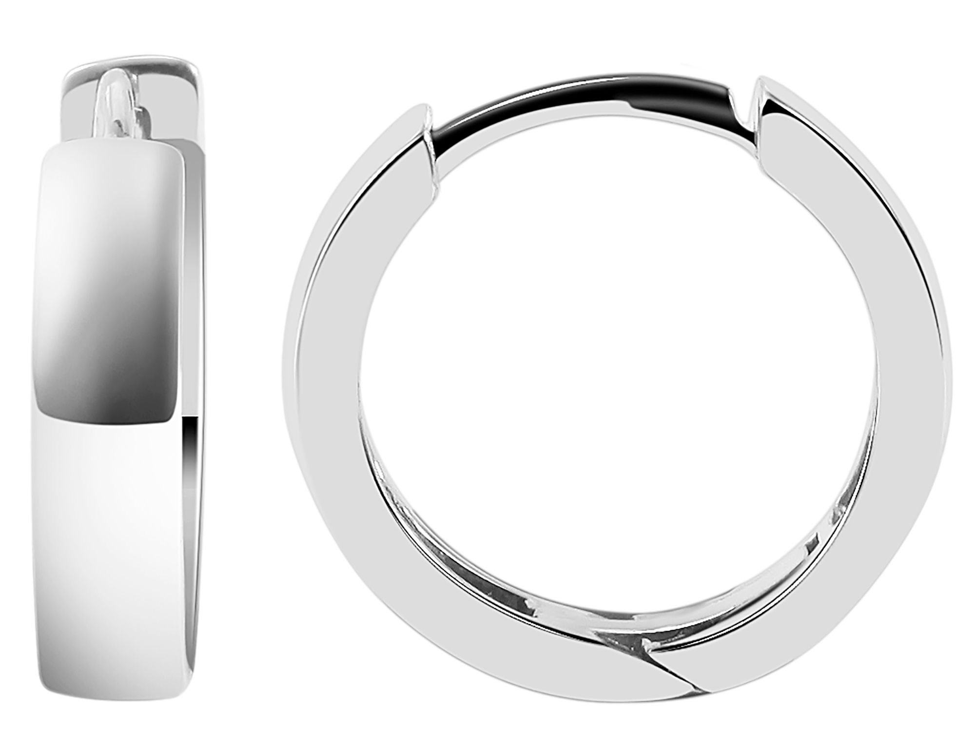 925/- Echt Silber Klapp-Creolen "Amolia", 925/rhodiniert