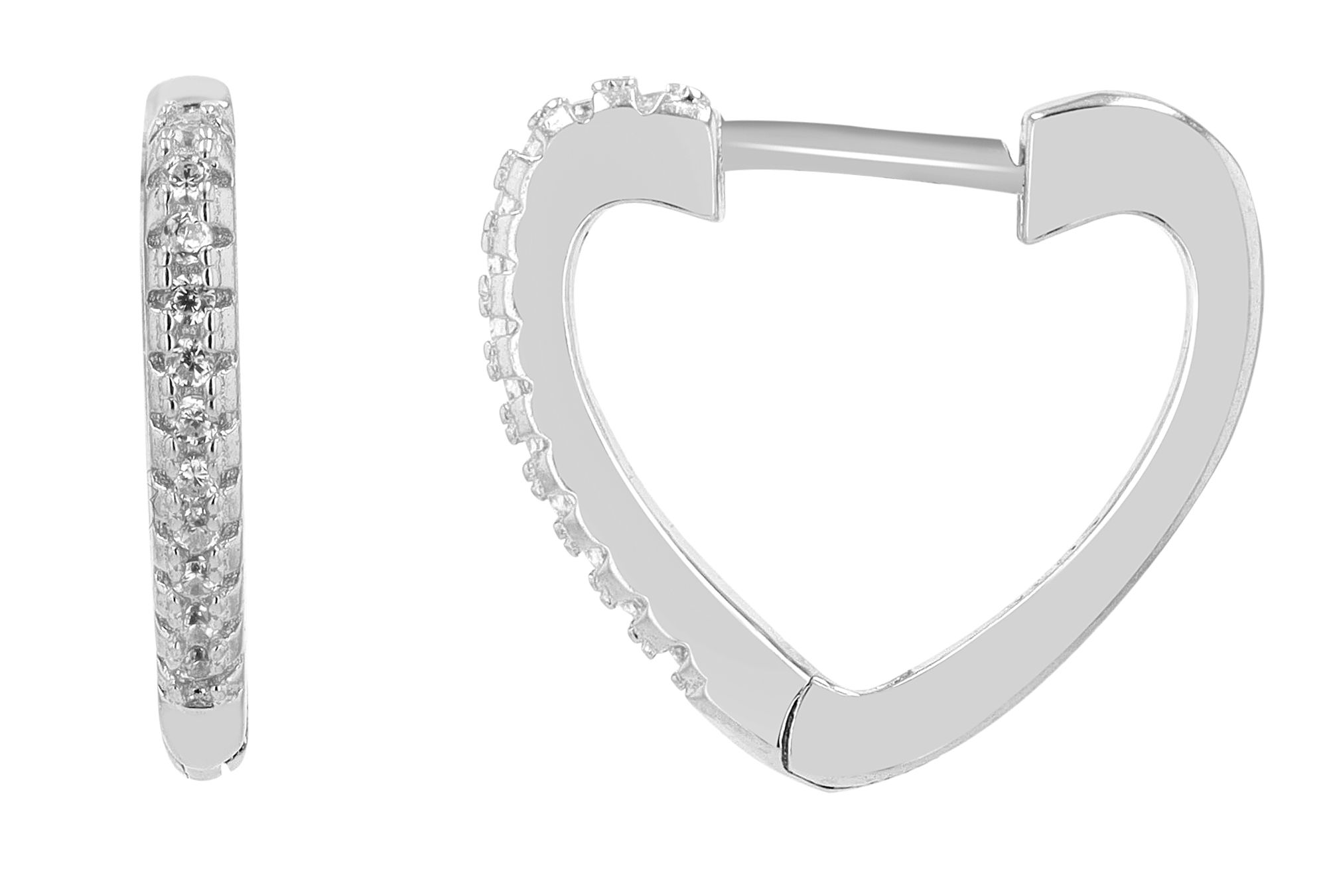 "Philine" - Creole, Echt Silber/ rhodiniert mit Besatz