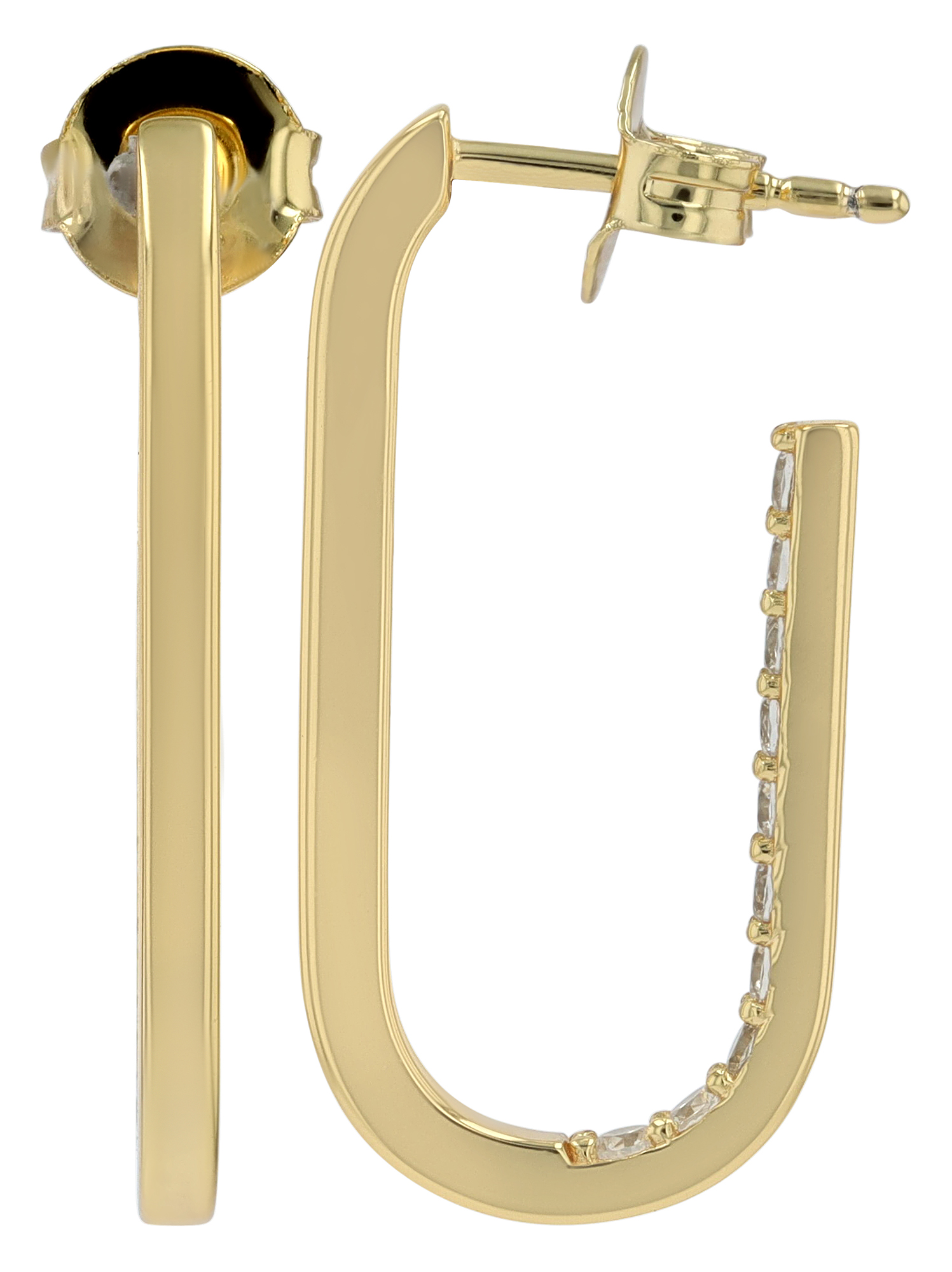 Sif Jakobs Jewellery 925/- Echt Silber ovale Halbcreole "Capizzi Medio", Zirkonia, vergoldet