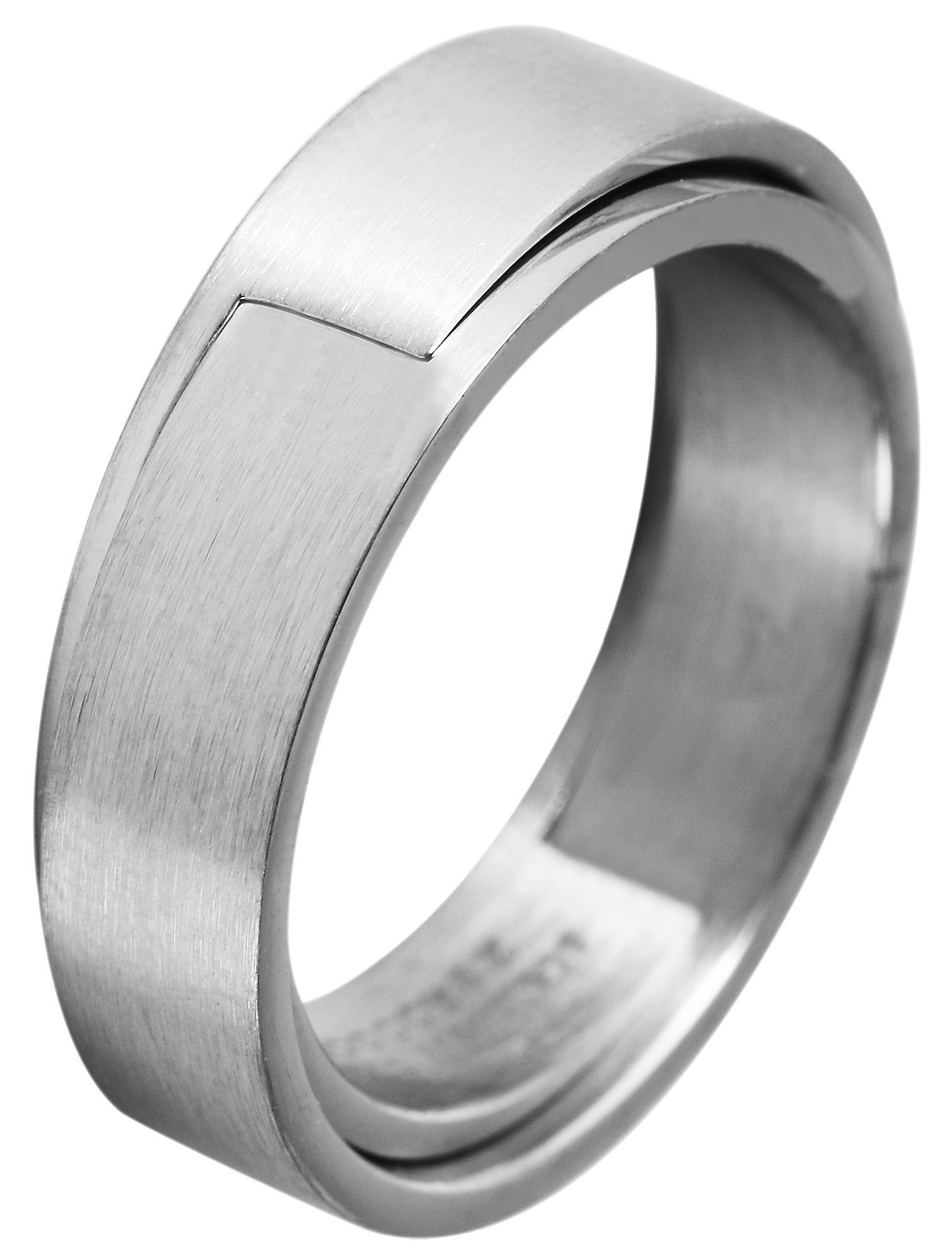 Akzent Herren-Partnerring aus Edelstahl, silberfarbig, Gr. 56