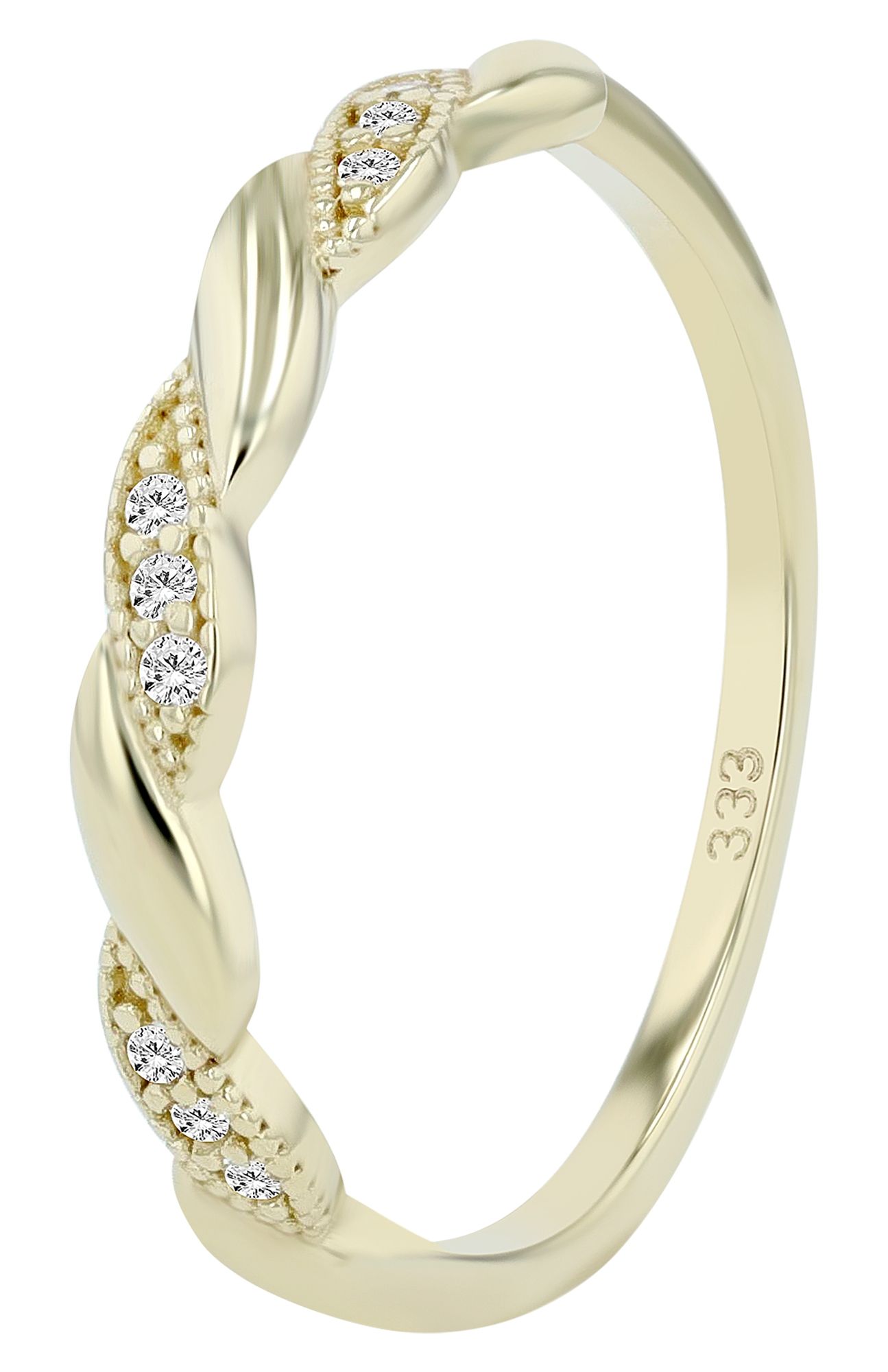 333/- Gold Ring "Akley", 8 Karat, Goldfarbig, Gr. 58