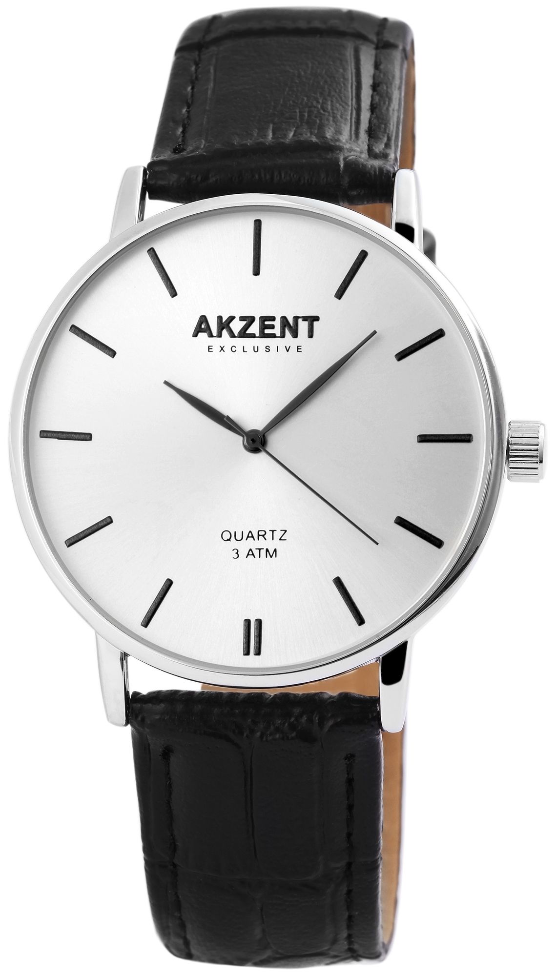Akzent Exclusive Herrenarmbanduhr mit Lederimitationsband
