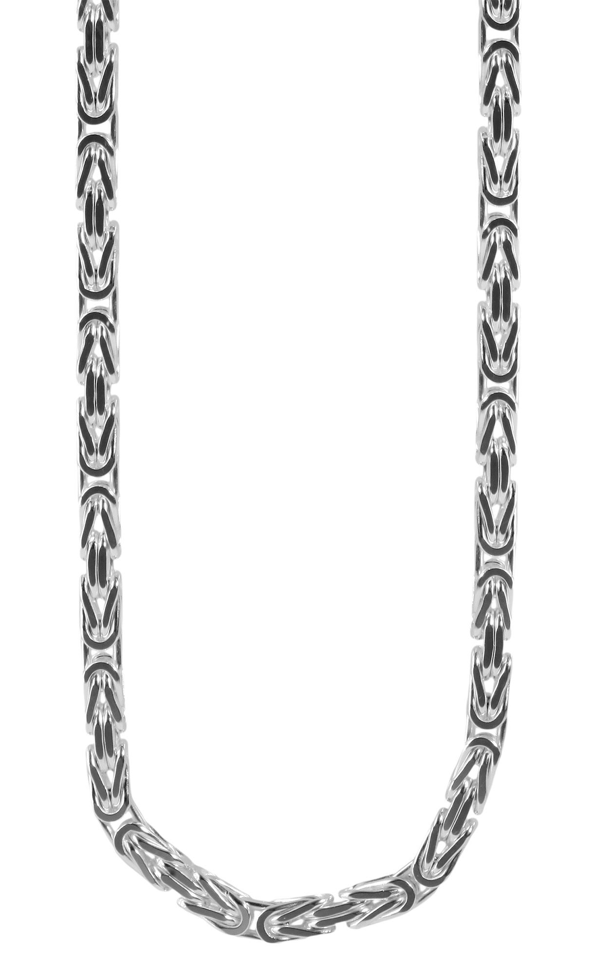 "Ludin" 925/- Echt Silber rhodiniert, Königskette, 60 cm / 4 mm