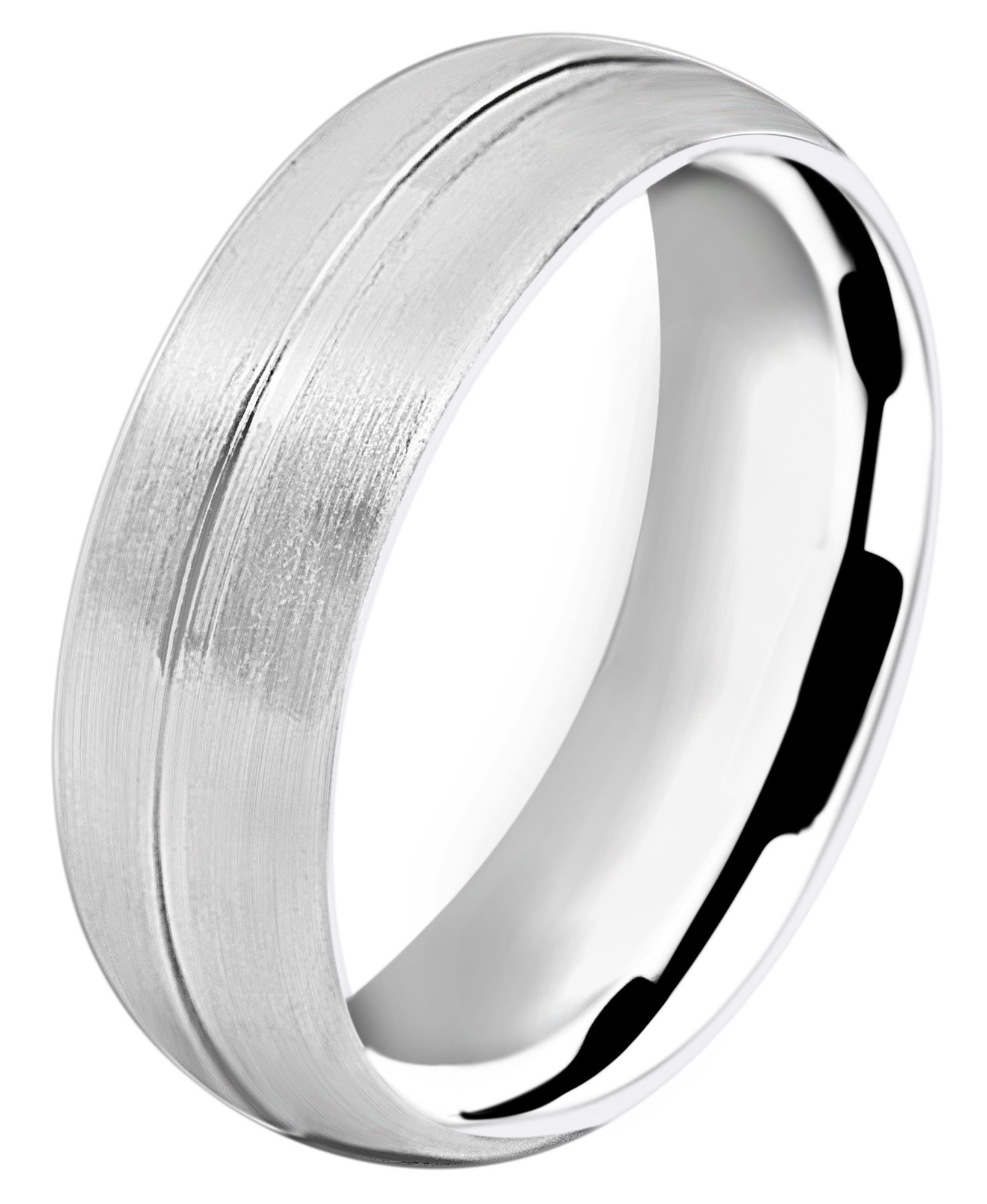 Akzent Partnerring für Herren, Edelstahl, matt & silberfarben, Gr. 58