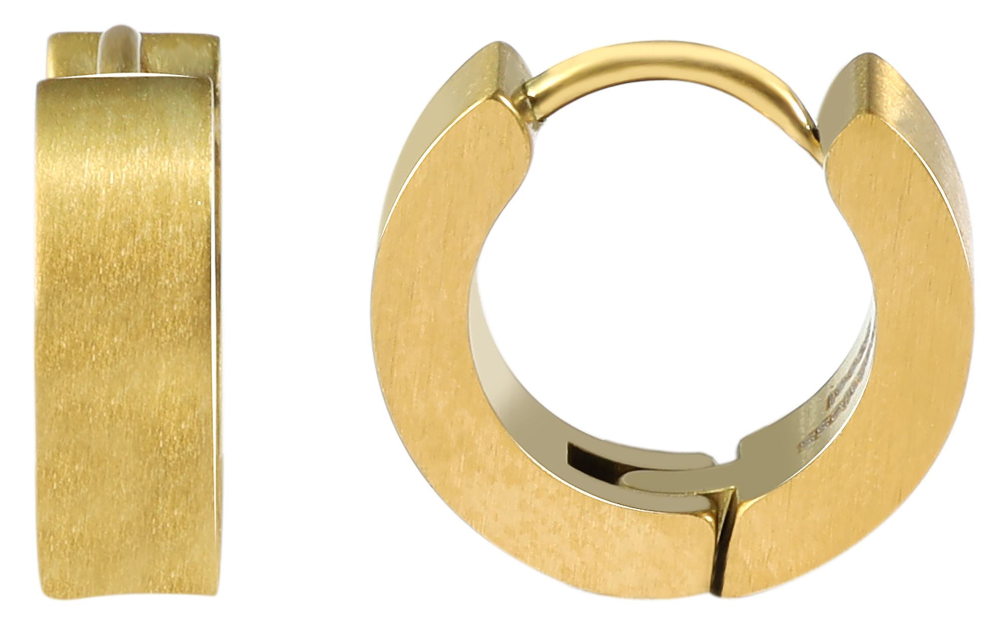 "Erik" Akzent Edelstahl Klapp-Creolen in goldfarbig