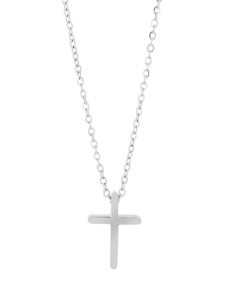 Akzent Kreuzkette "Tavia" aus Edelstahl, silberfarben