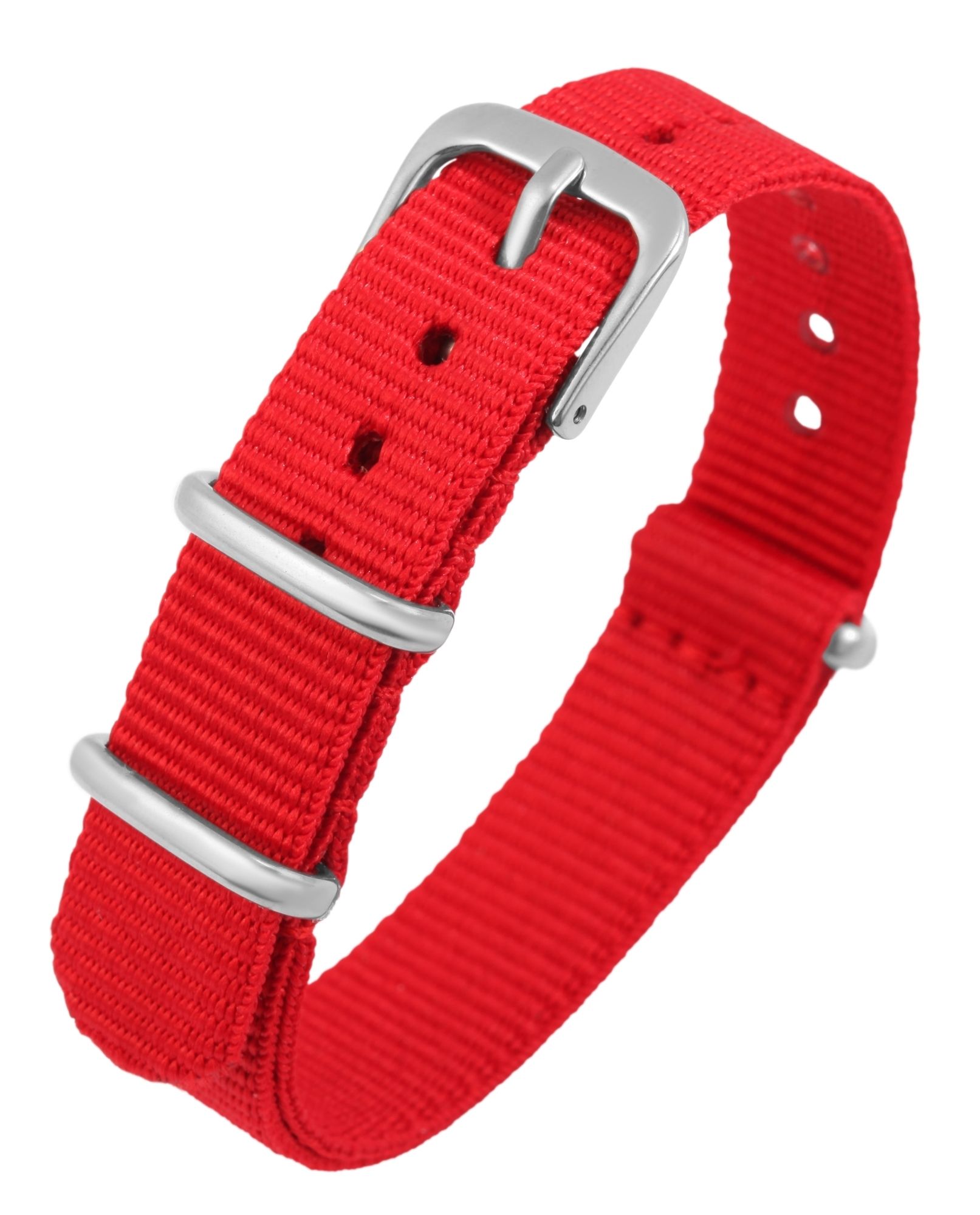 Nylon-Uhrenarmband, rot, Dornschließe, 14 mm