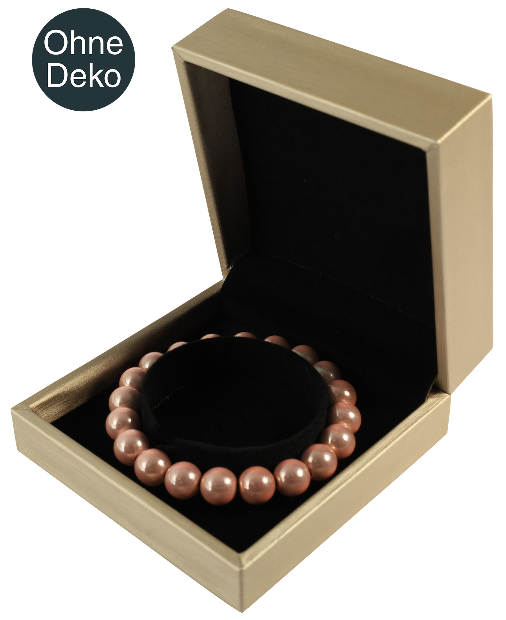 Schmuckbox (Armband) 9 x 9 cm, Holz, champagnerfarben, VE10