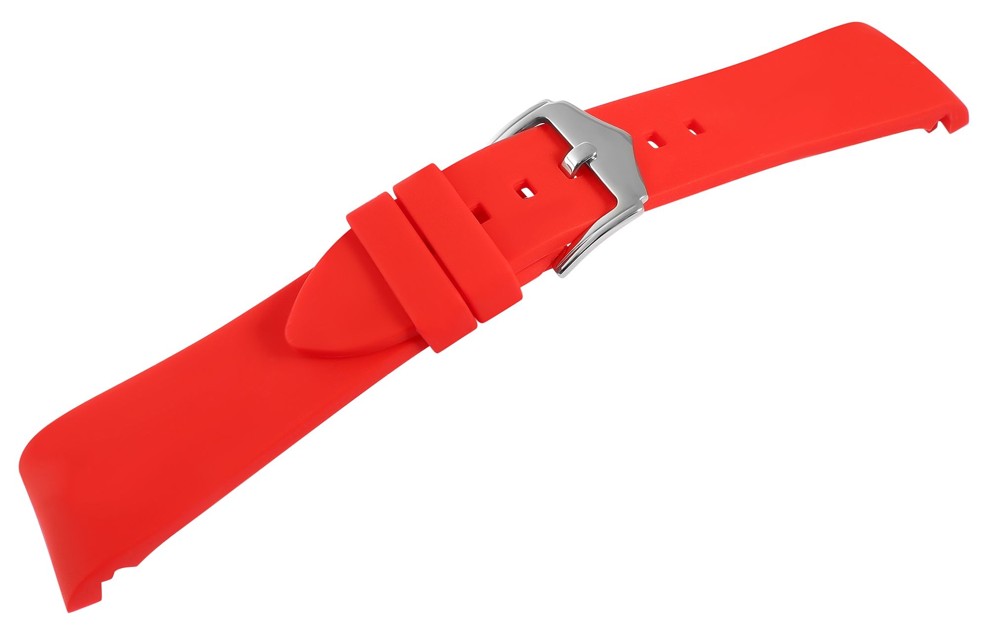 Silikon Uhrenarmband, Dornschließe, rot, 22 mm