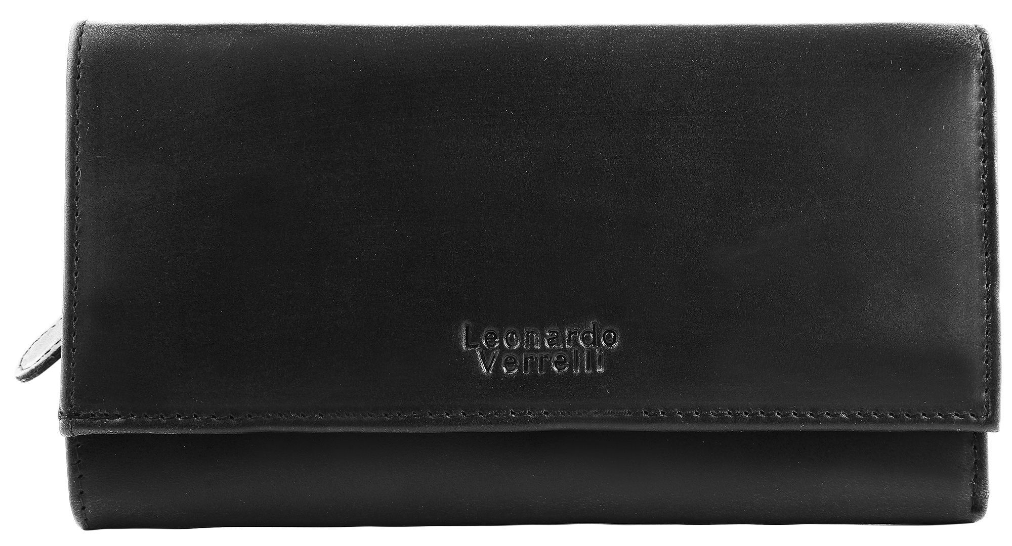 Leonardo Verrelli Echt Leder Geldbörse in schwarz, RFID