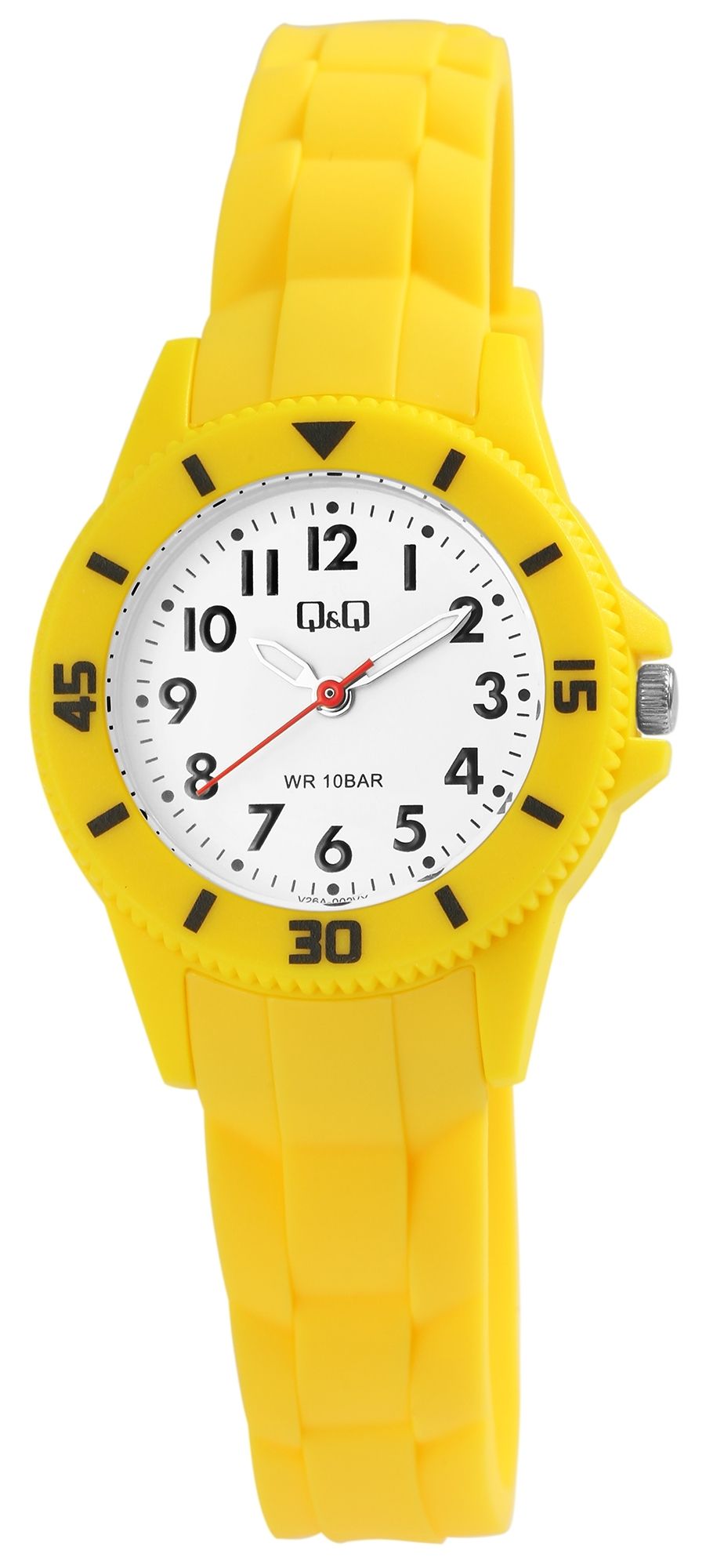 Q&Q Kinder-/Jugenduhr mit Silikonarmband, 10 ATM, gelb