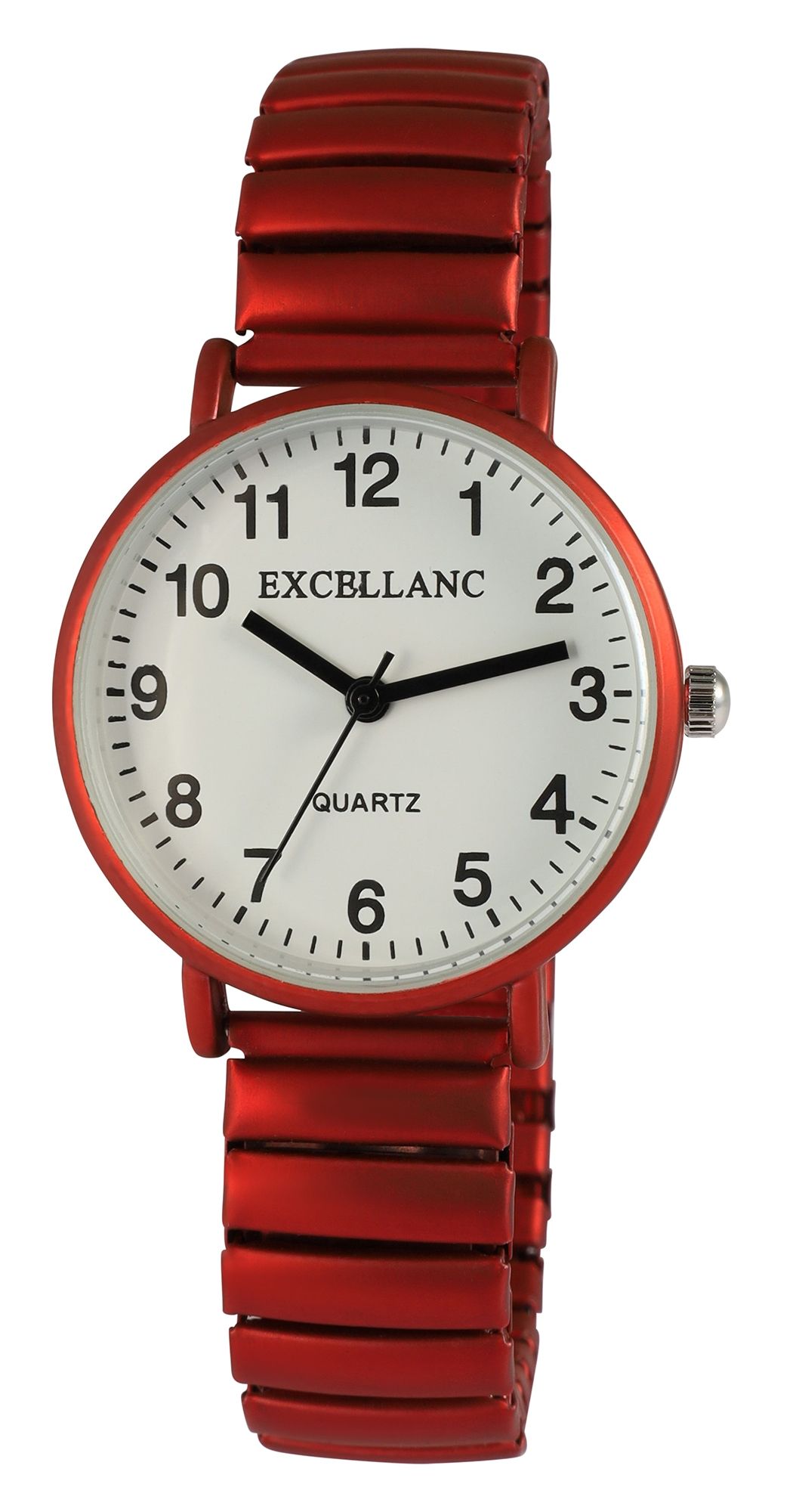 Excellanc Damenuhr mit Zugarmband, metallic, rot