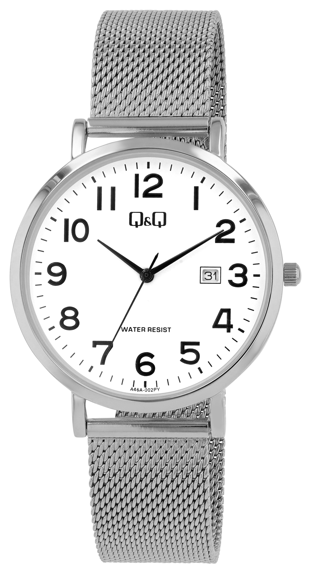 Q&Q Herren mit Milanaiseband, Edelstahl, Ø 40 mm, silberfarben